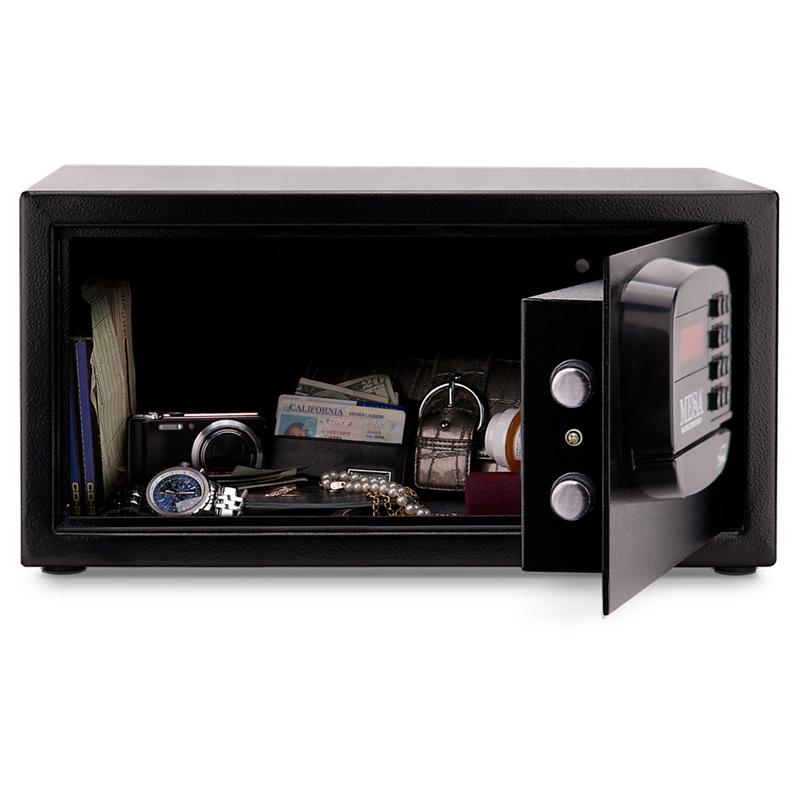 Hotel Safe Box MHRC916E - Electronic Digital Security Safe for Travel & Home Use - Black