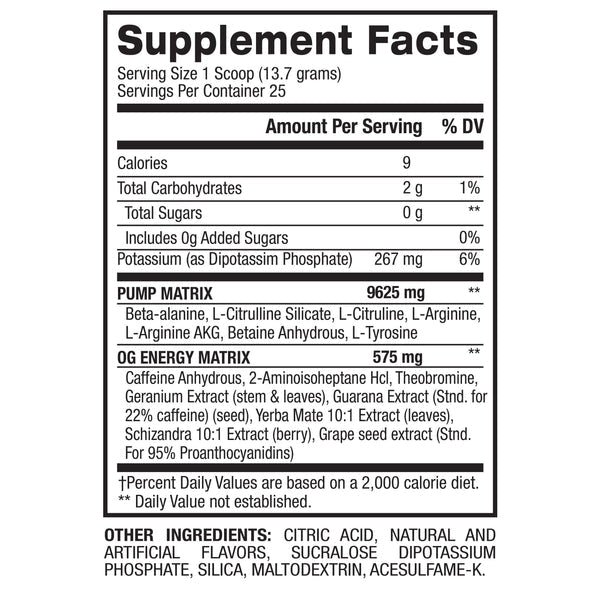 BPI Sports 1MR OG Pre Workout Supplement - Energy Booster & Muscle Pump Formula for Gym Performance | Pre-Workout Powder for Men & Women | Ideal for Weight Training, Bodybuilding & CrossFit