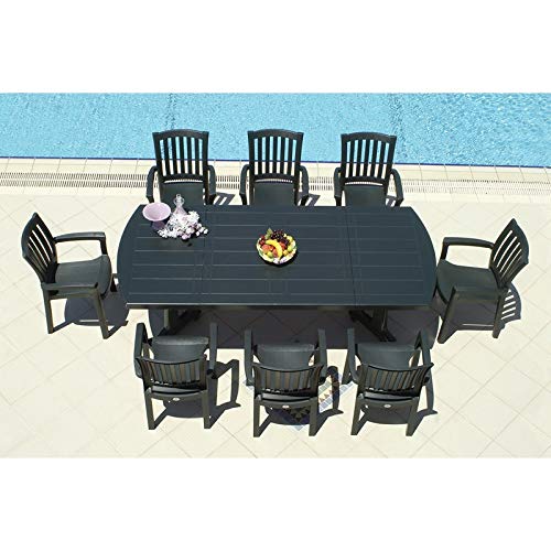 Premium Green Resin Patio Dining Arm Chairs (Set of 2) - Weather-Resistant Outdoor Furniture for Garden, Poolside & Backyard Relaxation