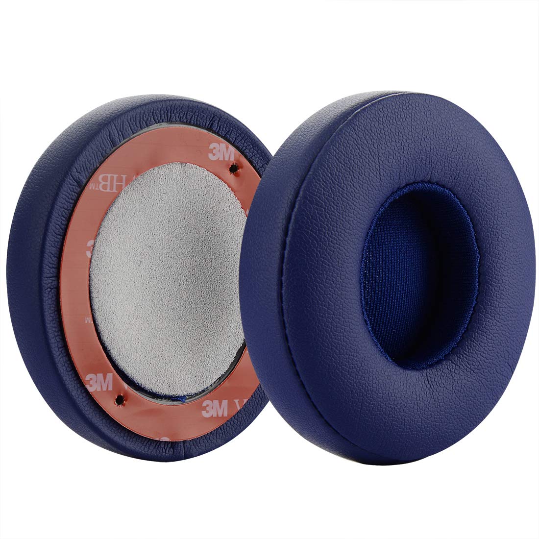 Geekria QuickFit Replacement Ear Pads for Beats Solo 3 Wireless On-Ear Headphones - Navy Blue Memory Foam Ear Cushions Repair Parts - Perfect for Gaming, Workouts & Travel Comfort