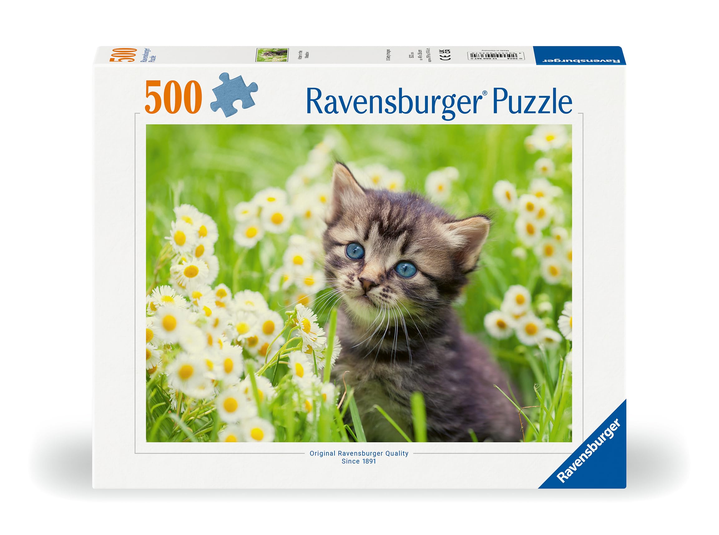 Ravensburger 12000367 - Cat in the Meadow - 500 Piece Puzzle for Adults & Kids Ages 12+ | Animal Puzzle for Family Game Night & Relaxation
