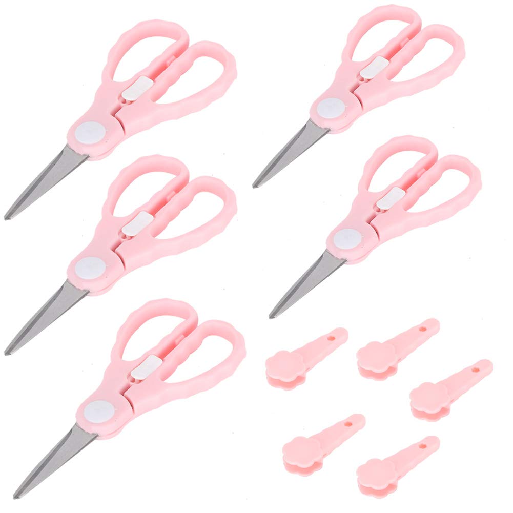 5-Pack Pink Sewing Scissors - 6.3 Inch ABS Plastic Handle Fabric Scissors for Crafting, Office & Home Use - Portable Tailoring & Quilting Tools