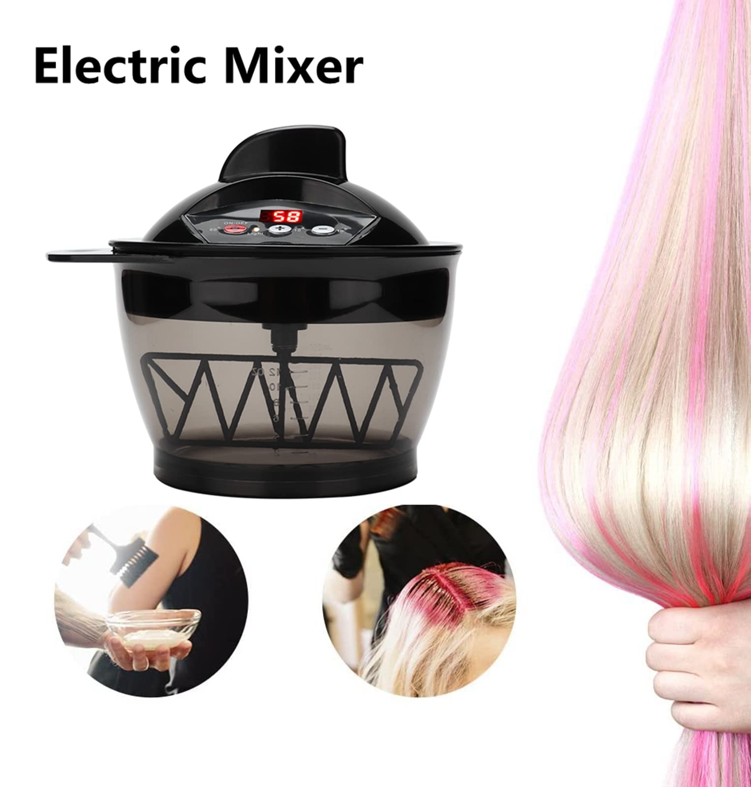 Electric Hair Dye Mixer - Automatic Hair Coloring Blender with Scale, Salon & Home Use, US Plug (Ideal for Hair Salons & DIY Hair Dyeing at Home)
