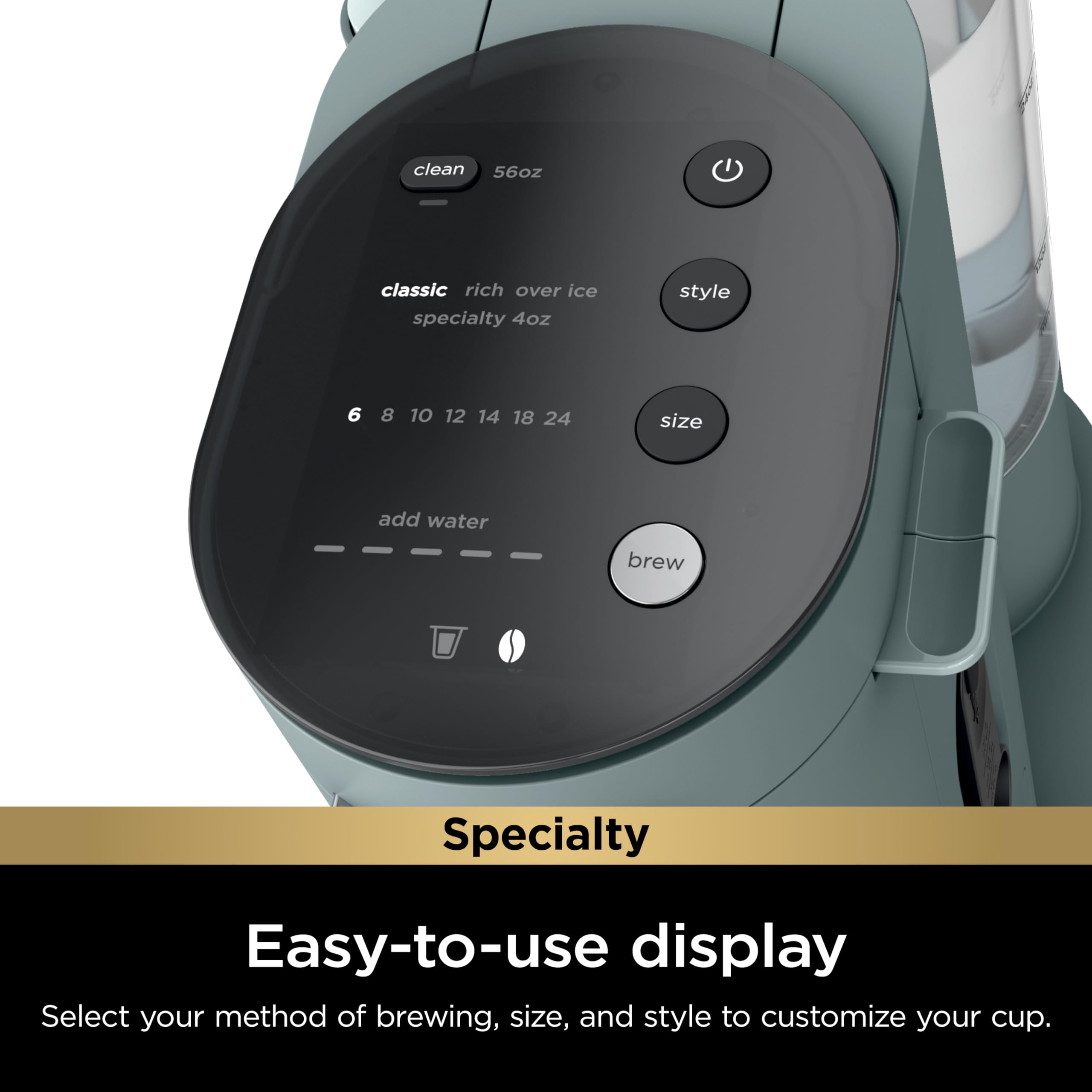 Ninja Specialty Single-Serve Coffee Maker with Built-In Milk Frother - K-Cup Pod Compatible for Hot & Iced Coffee (6oz to 24oz Cup Sizes) - 1550W Sage Green (PB051SG) - Perfect for Home, Office & Travel Use