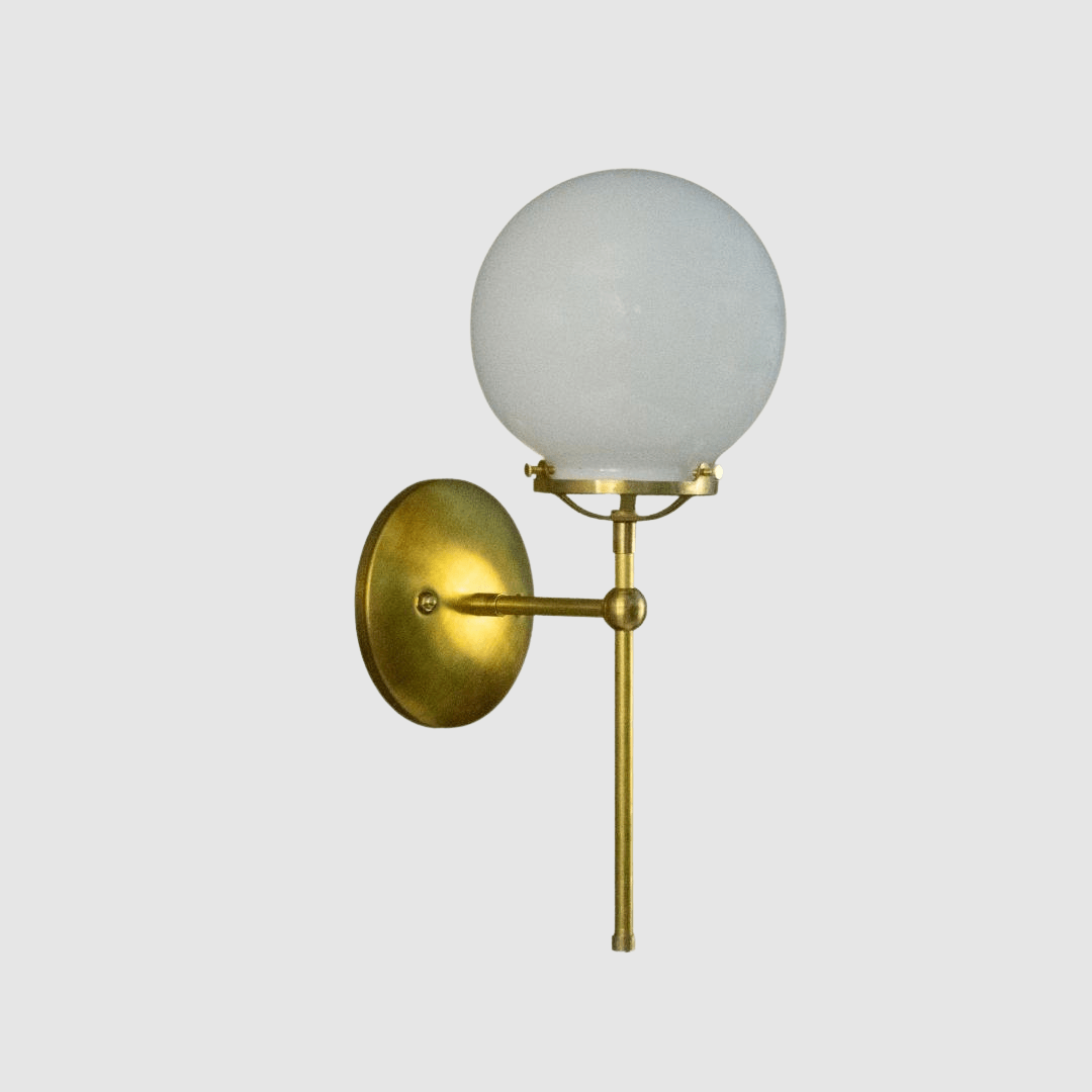 Quick Ship Traditional Glass Globe Wall Sconce - Elegant Vintage Lighting Fixture for Bedroom, Hallway & Porch Decor