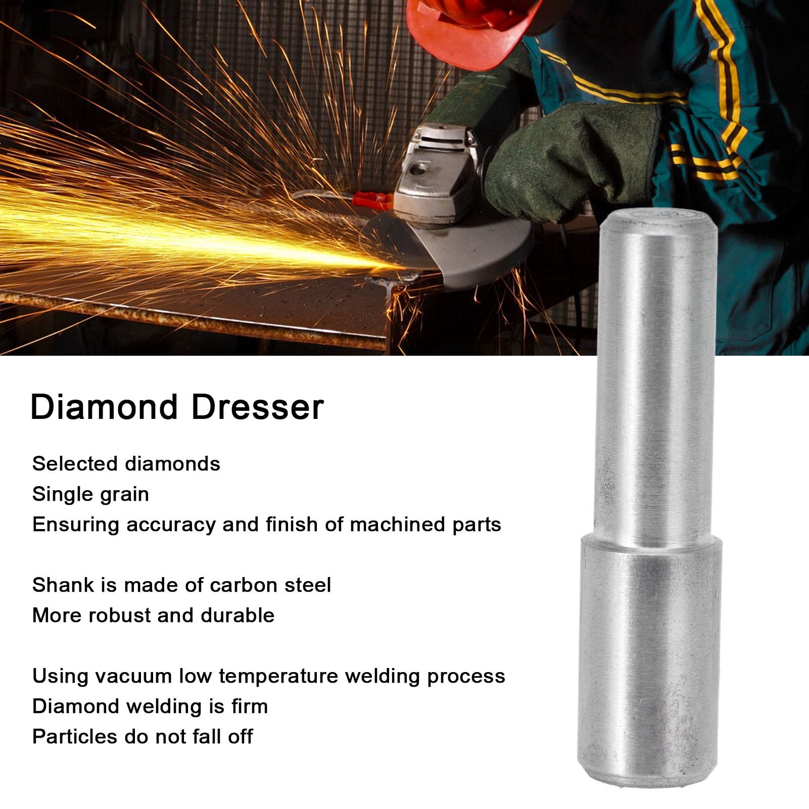5-Point Grinding Wheel Dresser - Tapered Round Pen Tool with Carbon Steel Shank for Bench Grinder - Perfect for Sharpening, Deburring & Metalworking Projects