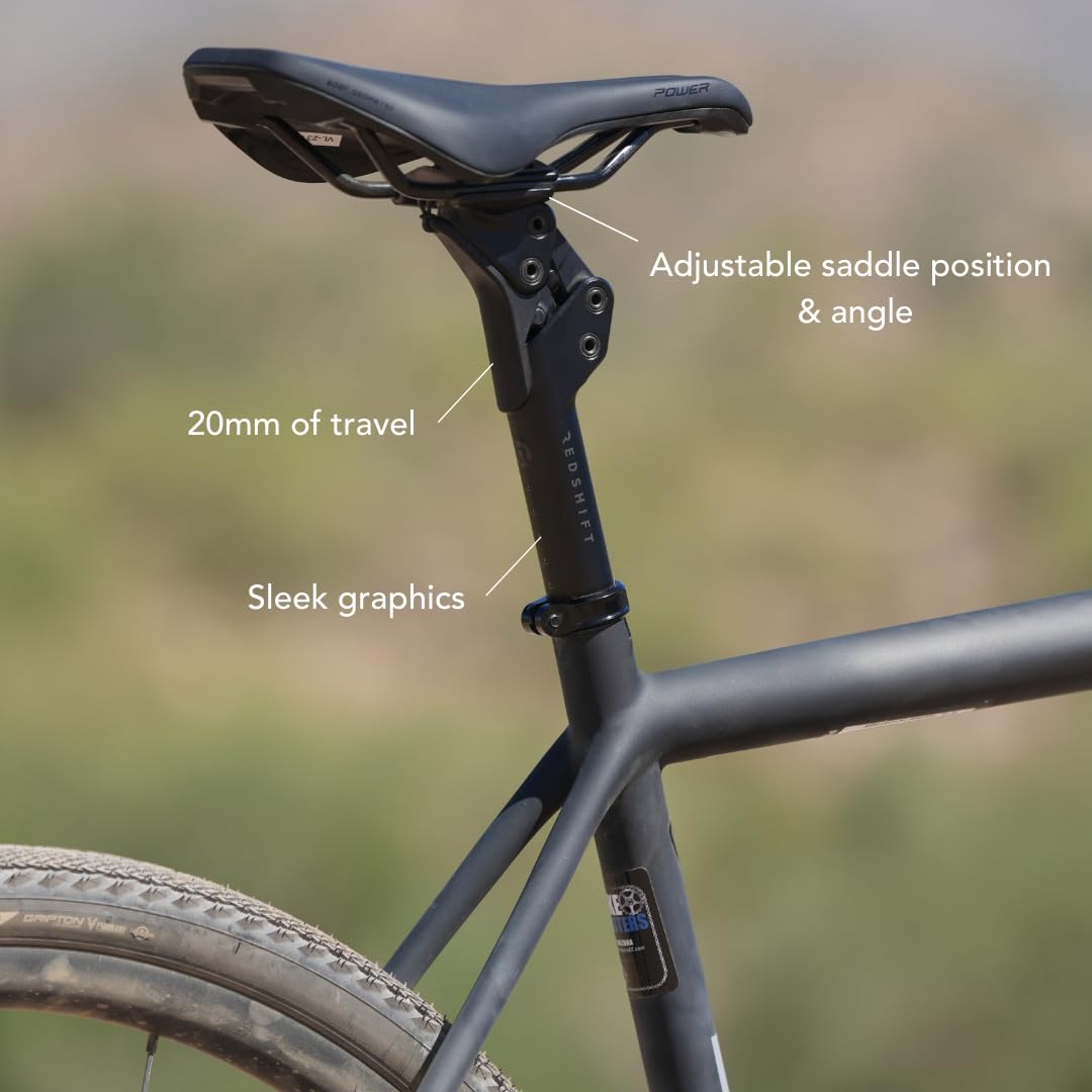 Redshift ShockStop PRO Race Bike Suspension Seatpost - Shock Absorbing Comfort for Gravel & Road Bikes - Perfect for Long Rides, Rough Terrains & Commuting