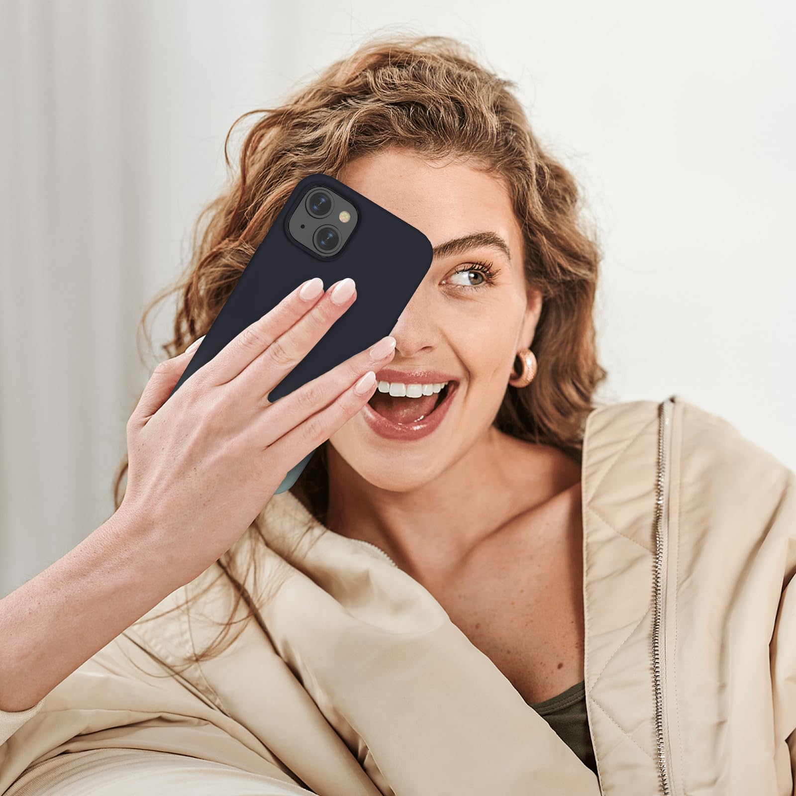 OitiYaa Ultra Slim Shockproof Liquid Silicone Case for iPhone 14 (6.1 inch) - Soft Anti-Scratch Microfiber Lining Protective Phone Cover - Perfect for Daily Use, Travel & Outdoor Activities - Black