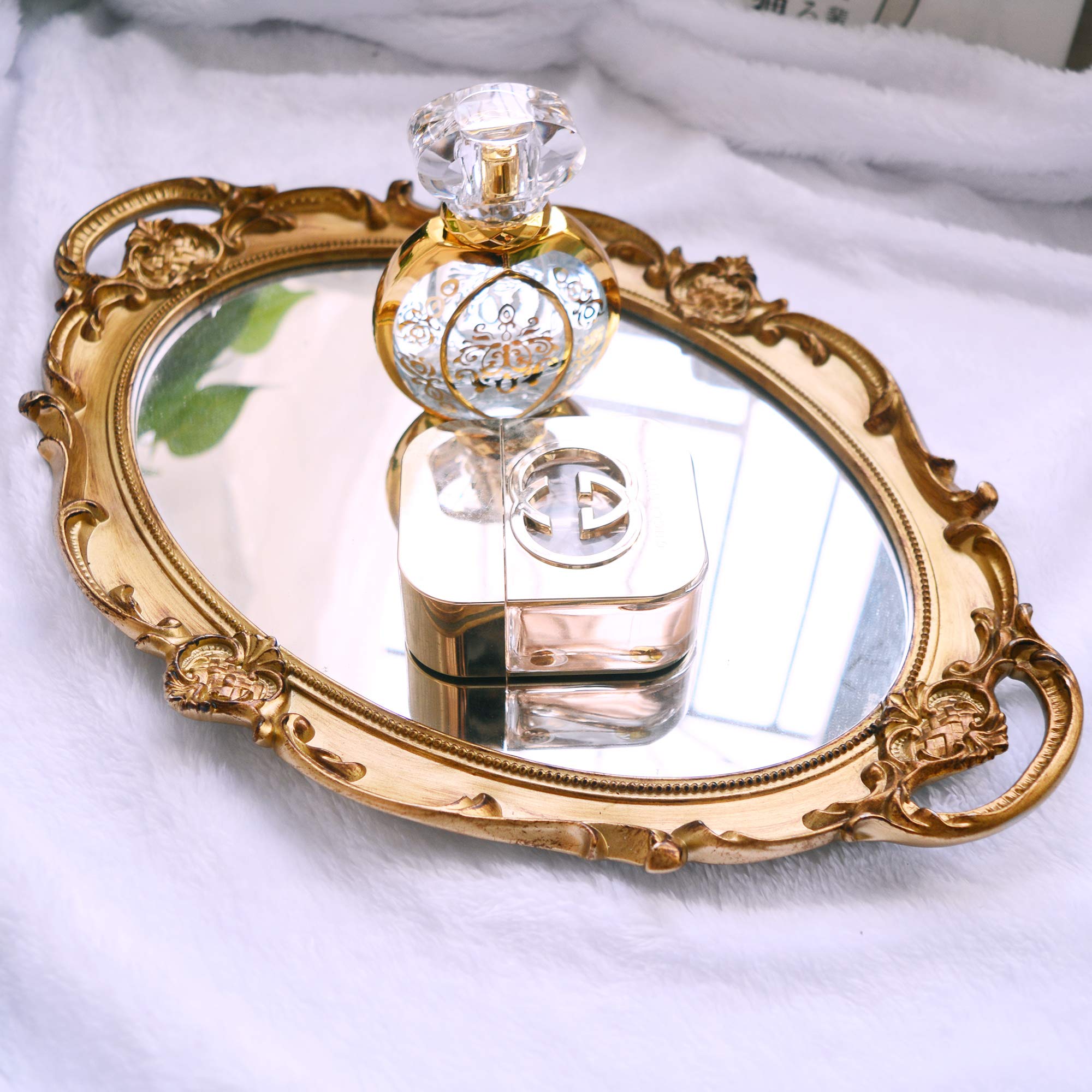 Gold Vanity Tray & Jewelry Organizer - 9.8