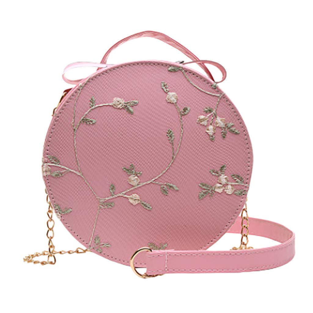 Stylish Round Small Crossbody Handbag for Women - Solid Color Lace Design Fashion Shoulder Bag in White | Perfect for Daily Use, Shopping & Casual Outings