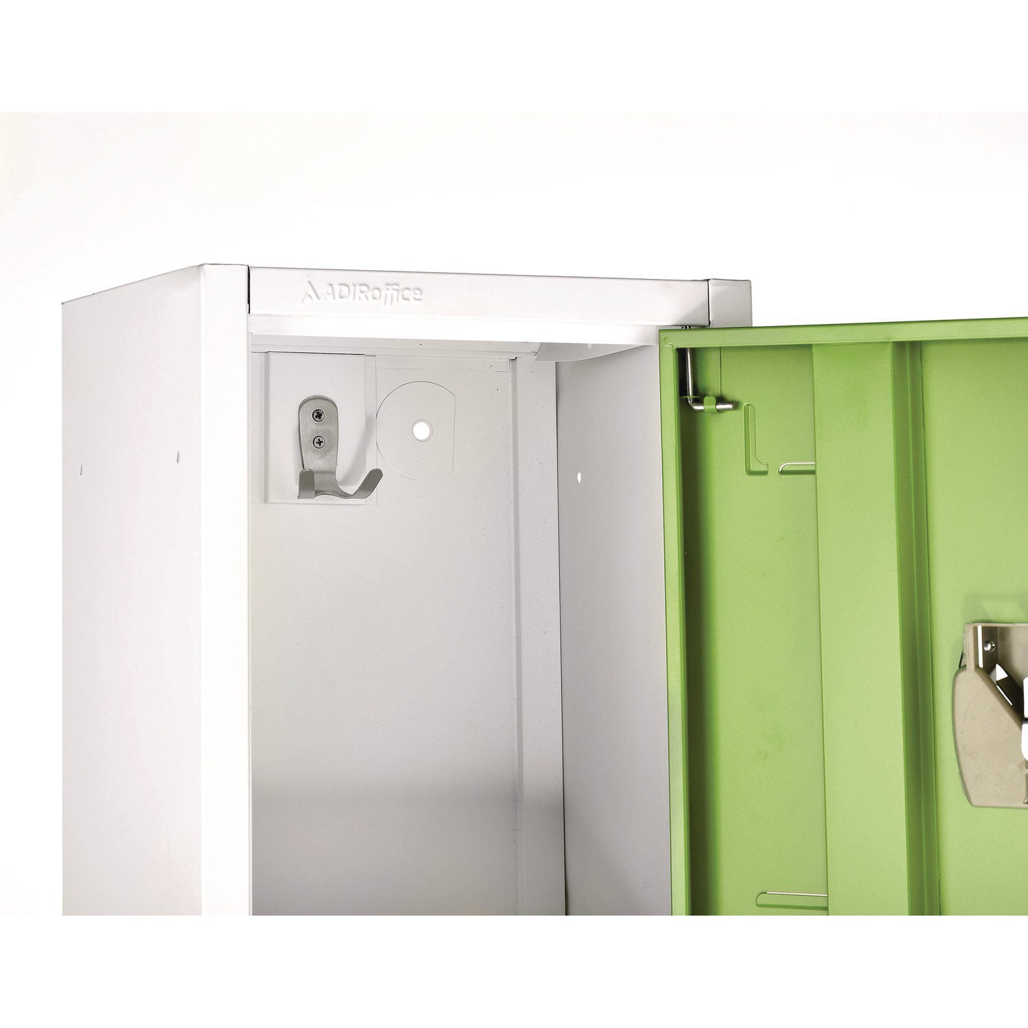 AdirOffice Steel Storage Locker - 2 Compartment Metal Locker Cabinet, 12x12x72 Inches, Green - Perfect for Schools, Gyms & Office Storage Organization
