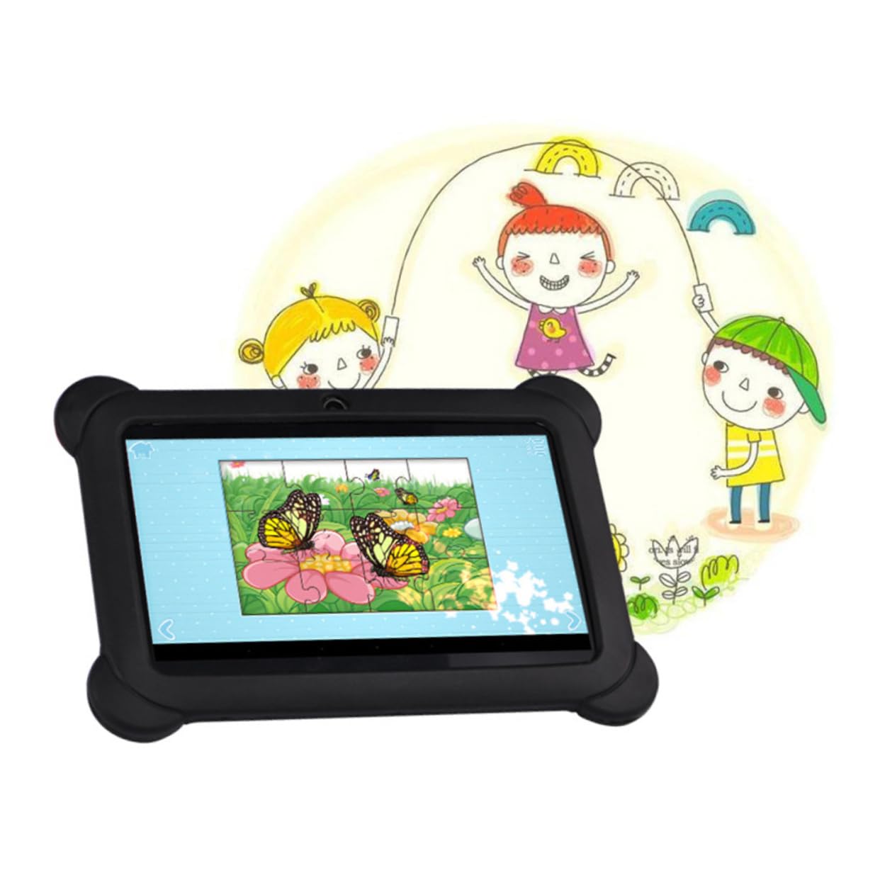 Homoyoyo Q88 Kids Tablet - 7 Inch WiFi Android Learning Pad with Parental Control, Educational Apps & Cartoon Design - Perfect for Home, Travel & School Use
