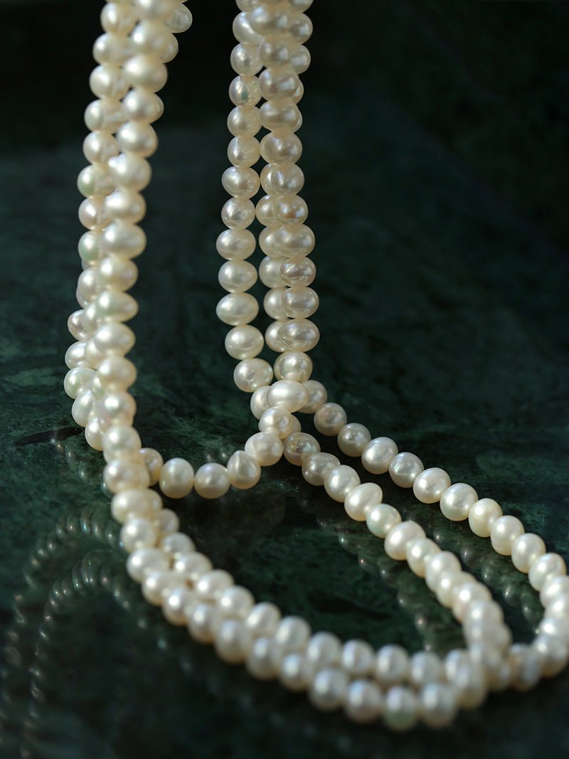 Elegant Oval Freshwater Pearl Long Necklace for Women - Perfect for Weddings, Parties & Special Occasions