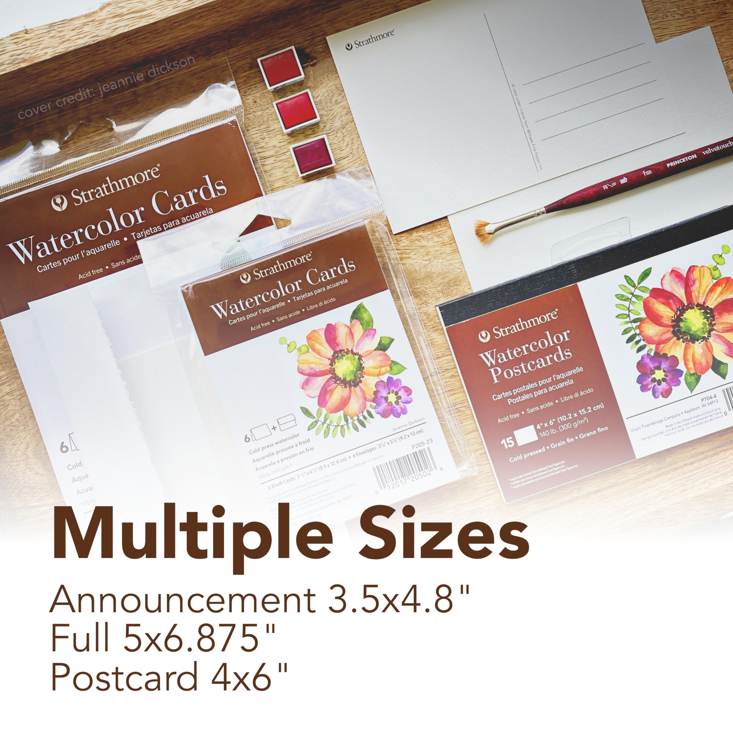 Strathmore 400 Series Watercolor Cards - 5x6.875 Inches Cold Press Paper, 6 Pack with Envelopes | Premium Handmade Greeting Cards for Weddings, Birthdays & Special Events | Perfect for DIY Invitations, Thank You Notes & Artistic Projects