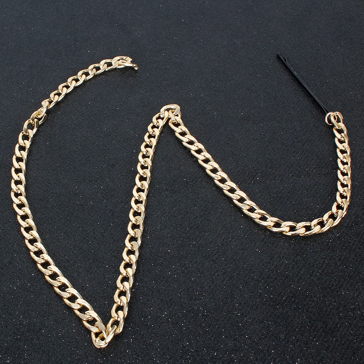 6PCS Punk Metal Gold Tassel Ponytail Hair Chains - Multi-Strand Clip-in Hair Extensions for Women & Girls - Perfect for Prom, Parties, Cosplay and Festival Outfits