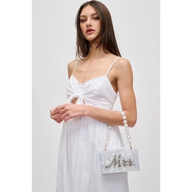 Elegant White Wedding Evening Clutch for Bride - Perfect for Bridal Parties, Prom & Special Occasions
