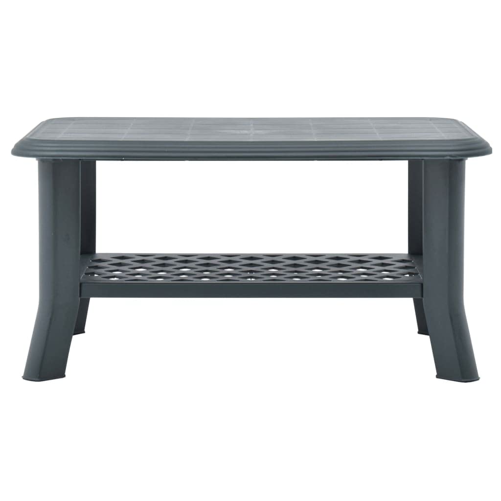 Modern Green Plastic Coffee Table with Storage Shelf - 35.4