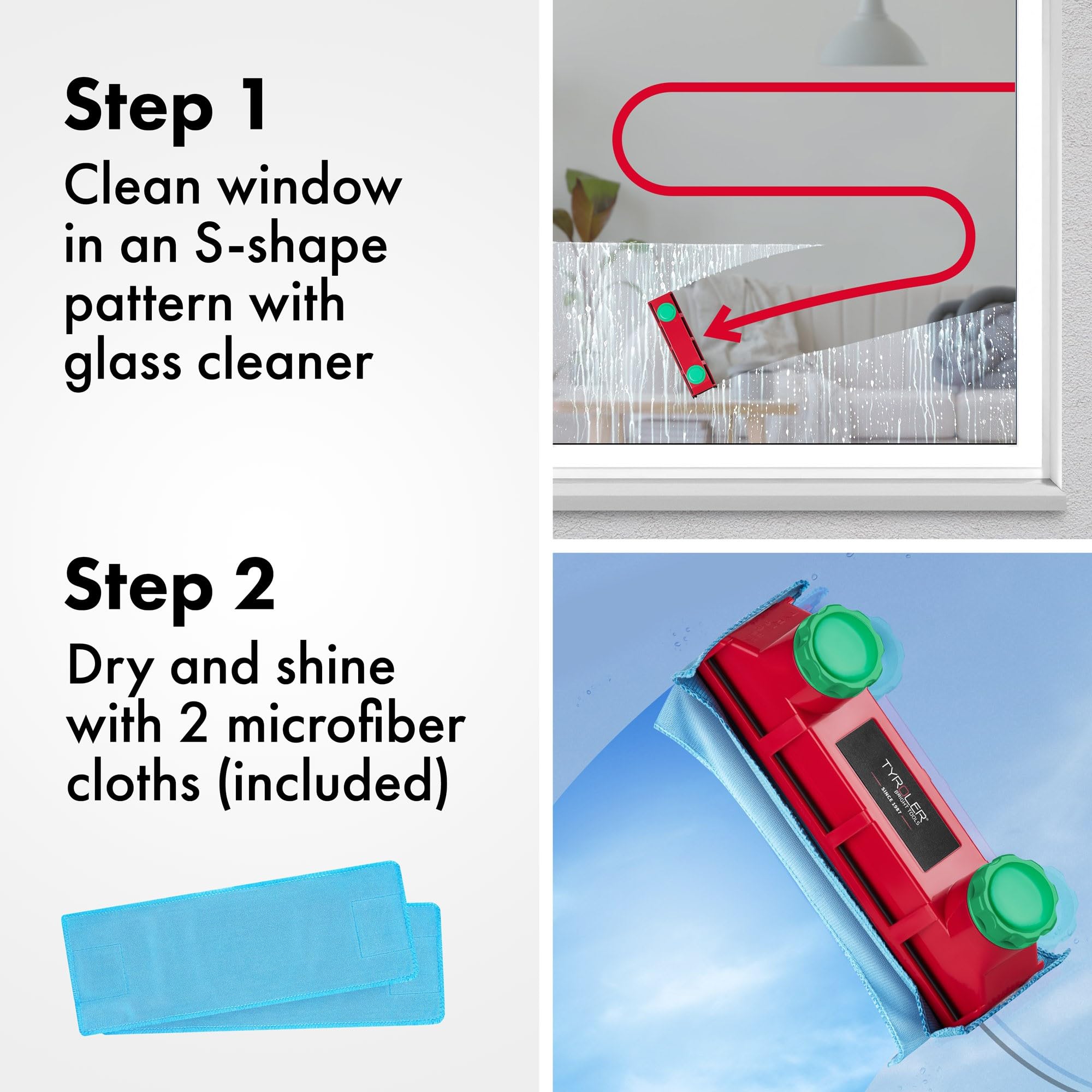 Tyroler Magnetic Window Cleaner Tool - Double-Sided Glass Cleaning System for Windows 0.1