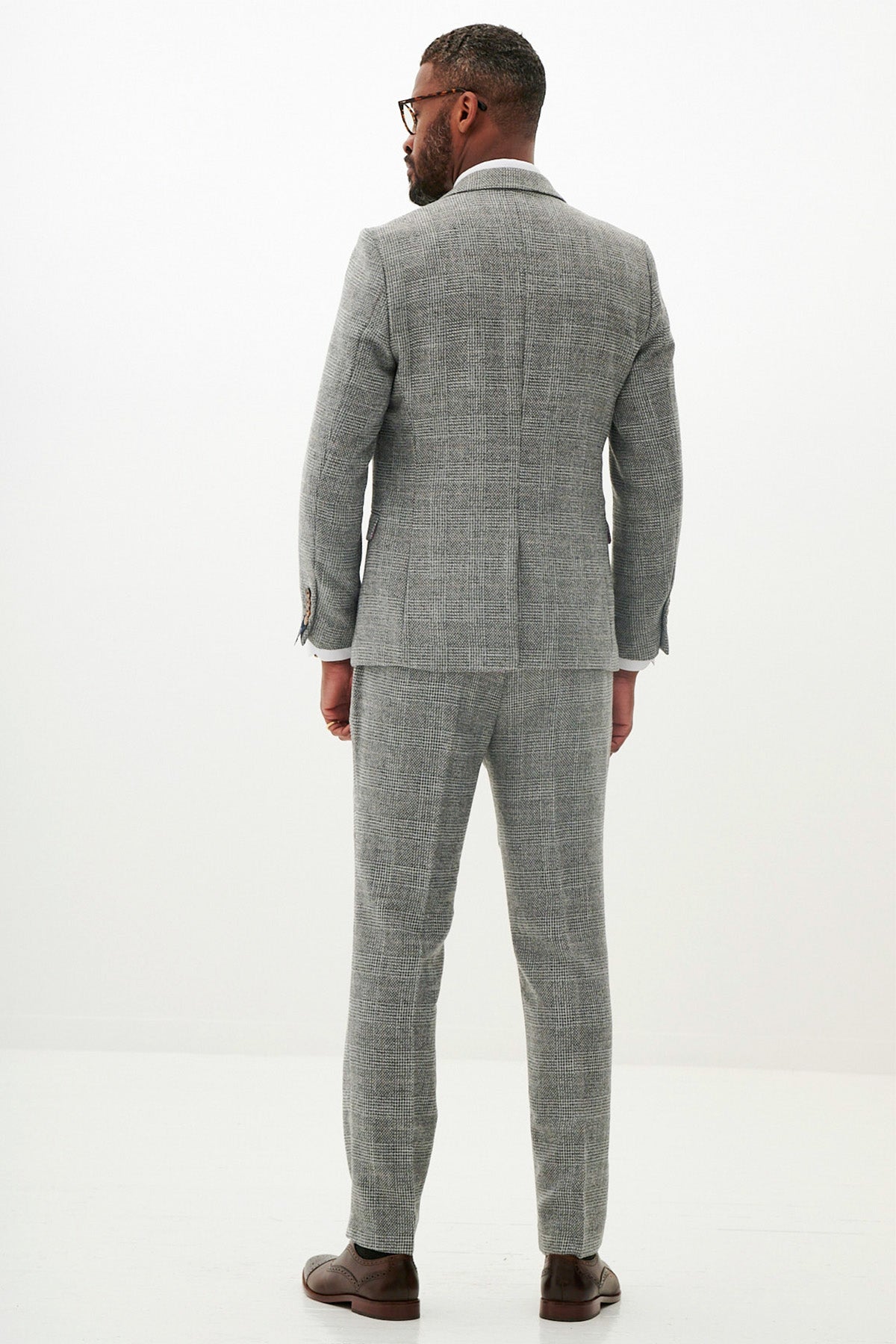 KRIS Women's Silver Grey Tweed Blazer - Elegant Single Breasted Jacket for Office, Business Meetings & Formal Events
