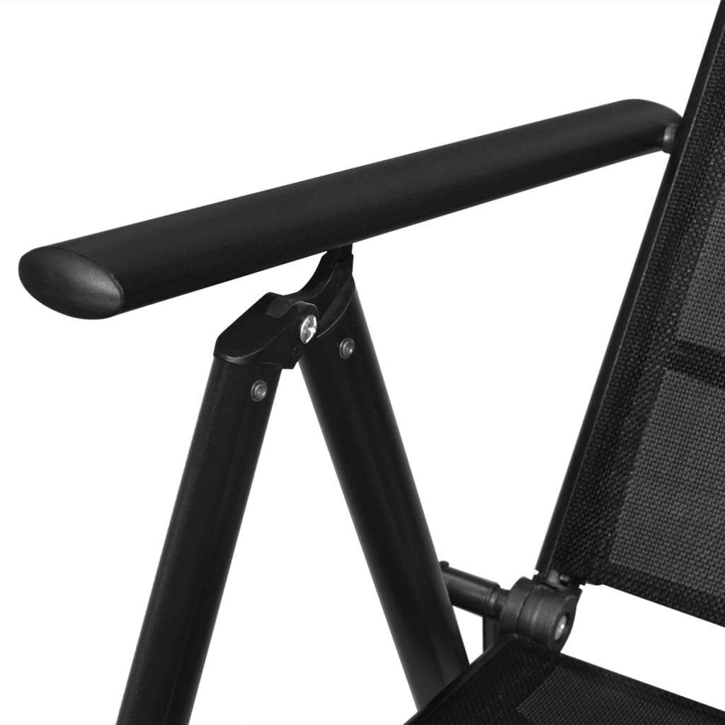 4-Pack Folding Patio Chairs - Lightweight Aluminum Frame & Durable Textilene Fabric in Black - Perfect for Outdoor, Poolside, Garden, and Backyard Relaxation