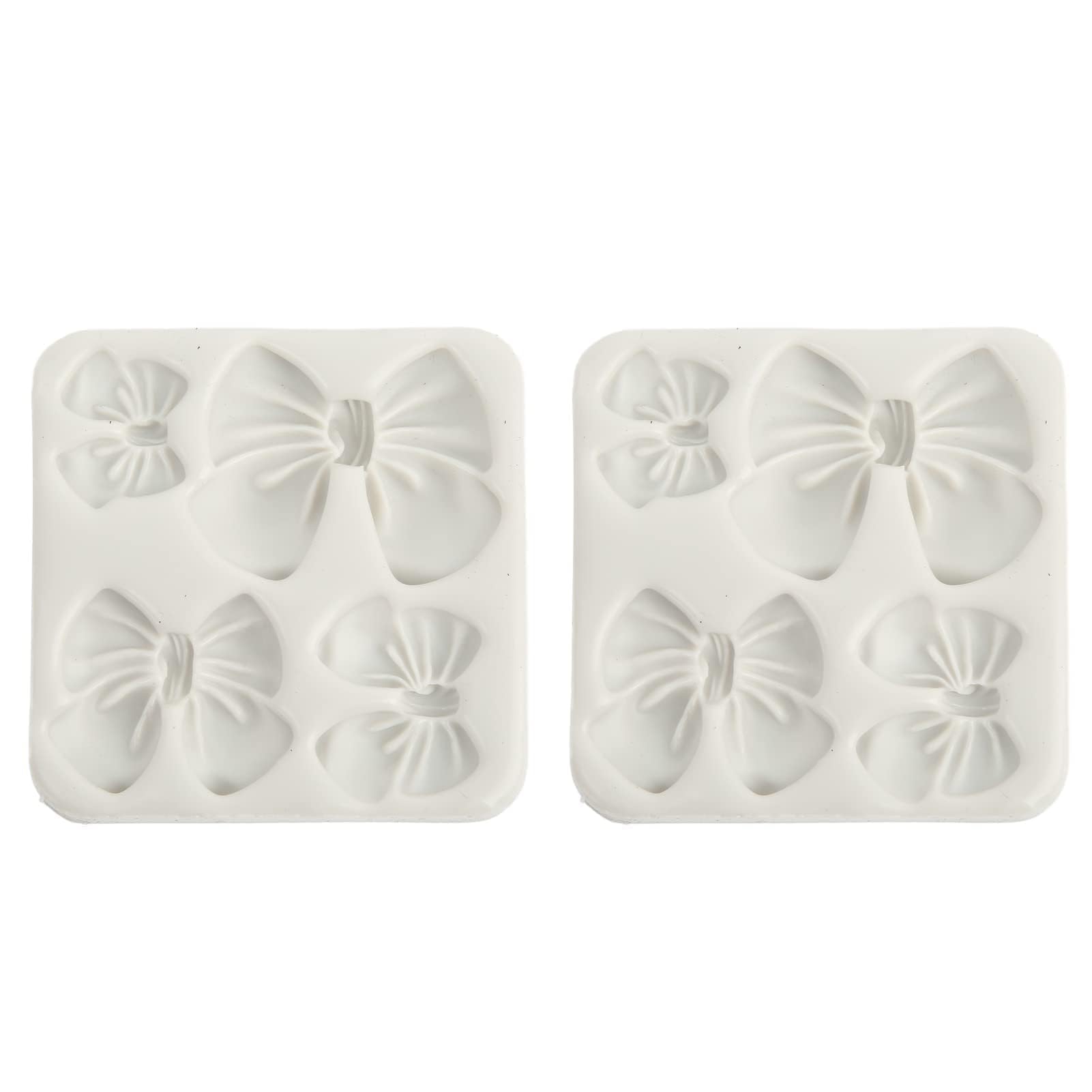 2-Piece Mini Silicone Fondant Bow Molds for Cake, Cupcake, Candy & Chocolate Decoration | Cartoon Bow Chocolate Molds | Perfect for Birthday Parties, Wedding Cakes & DIY Dessert Decorating