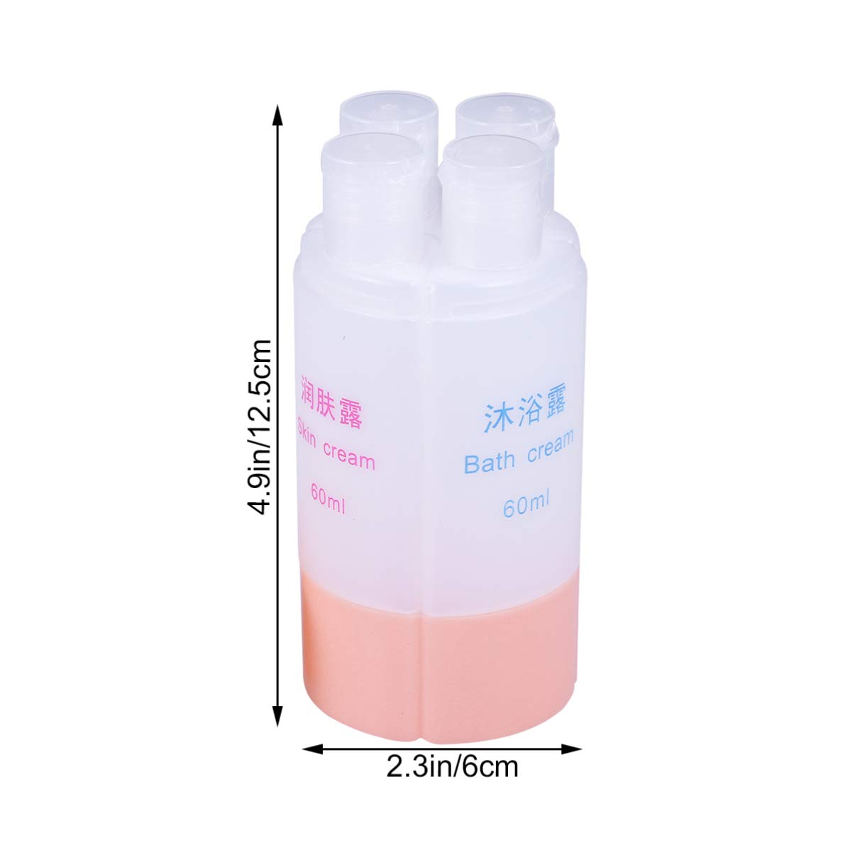 Uonlytech 4-in-1 Travel Bottle Set - 60ml Leak-Proof Silicone Containers for Shampoo, Lotion & Soap (Pink) | Perfect for Air Travel, Gym & Vacation Toiletries Organization