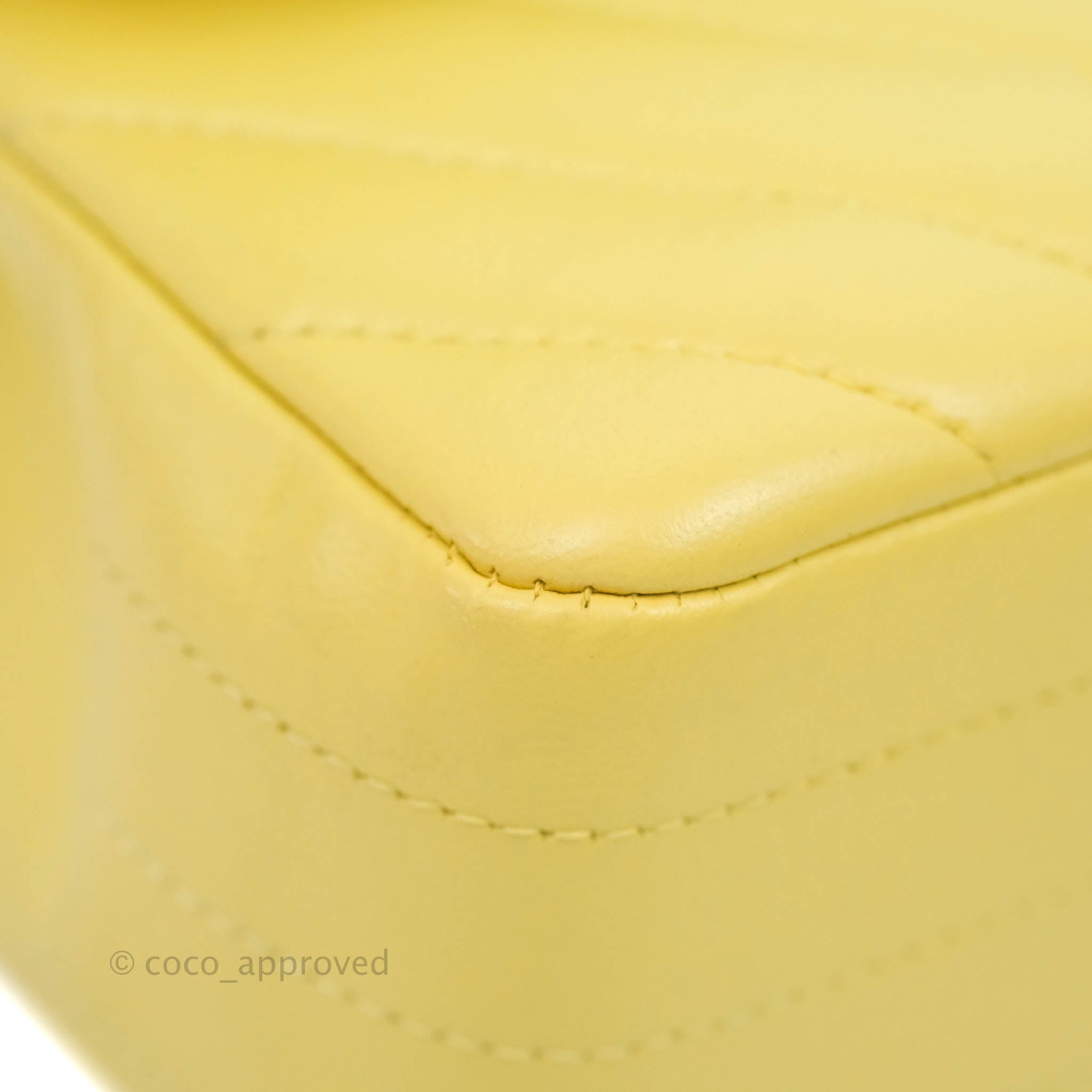 Chanel Classic Medium Flap Bag - Chevron Yellow Lambskin Leather with Gold Hardware | Luxury Designer Handbag for Women | Perfect for Parties, Date Nights & Special Occasions