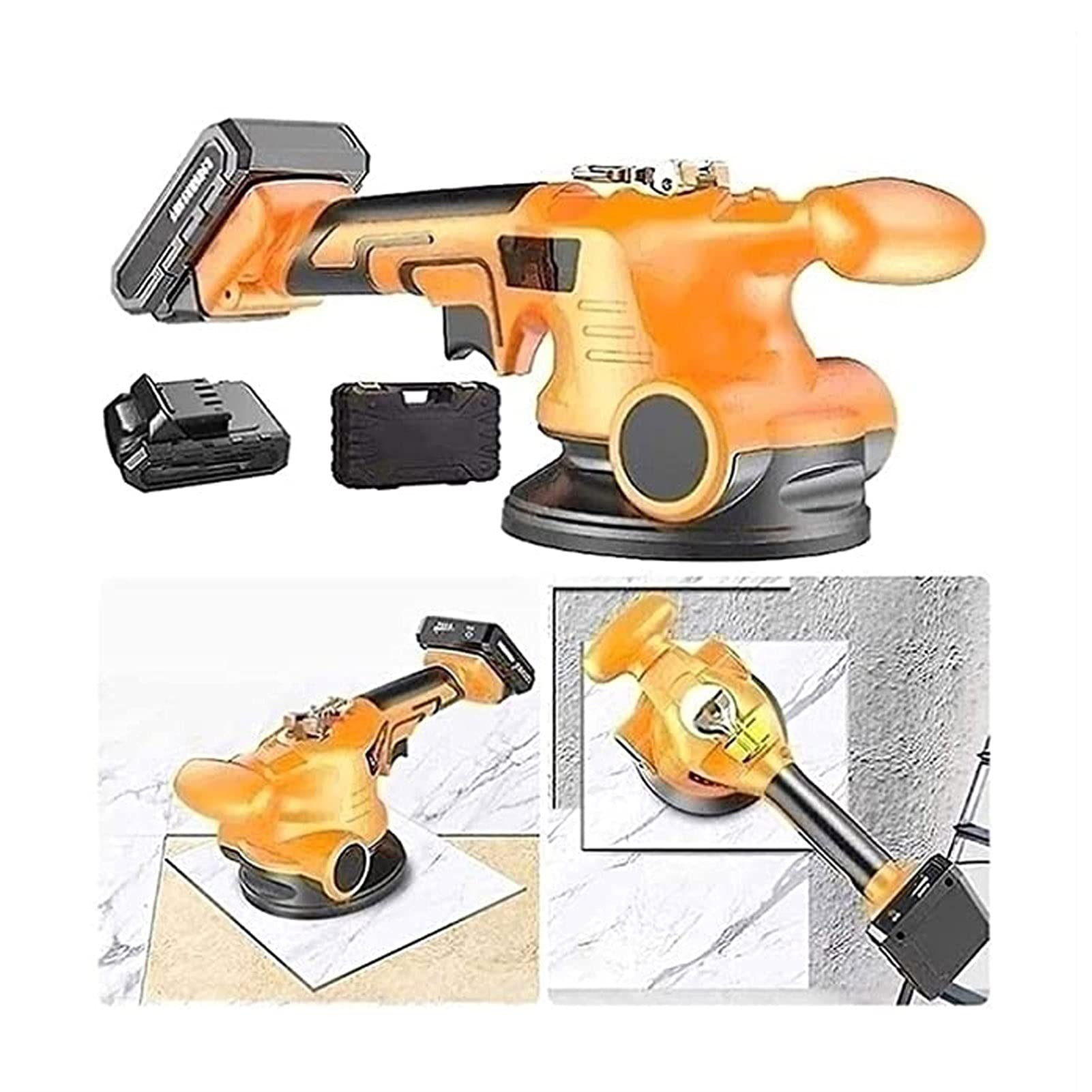 GagalU Cordless Electric Tile Leveling System - Wireless Vibrator & Suction Cup Tool for Ceramic Floor Tile Installation - Perfect for DIY Home Renovation and Professional Bricklaying Projects