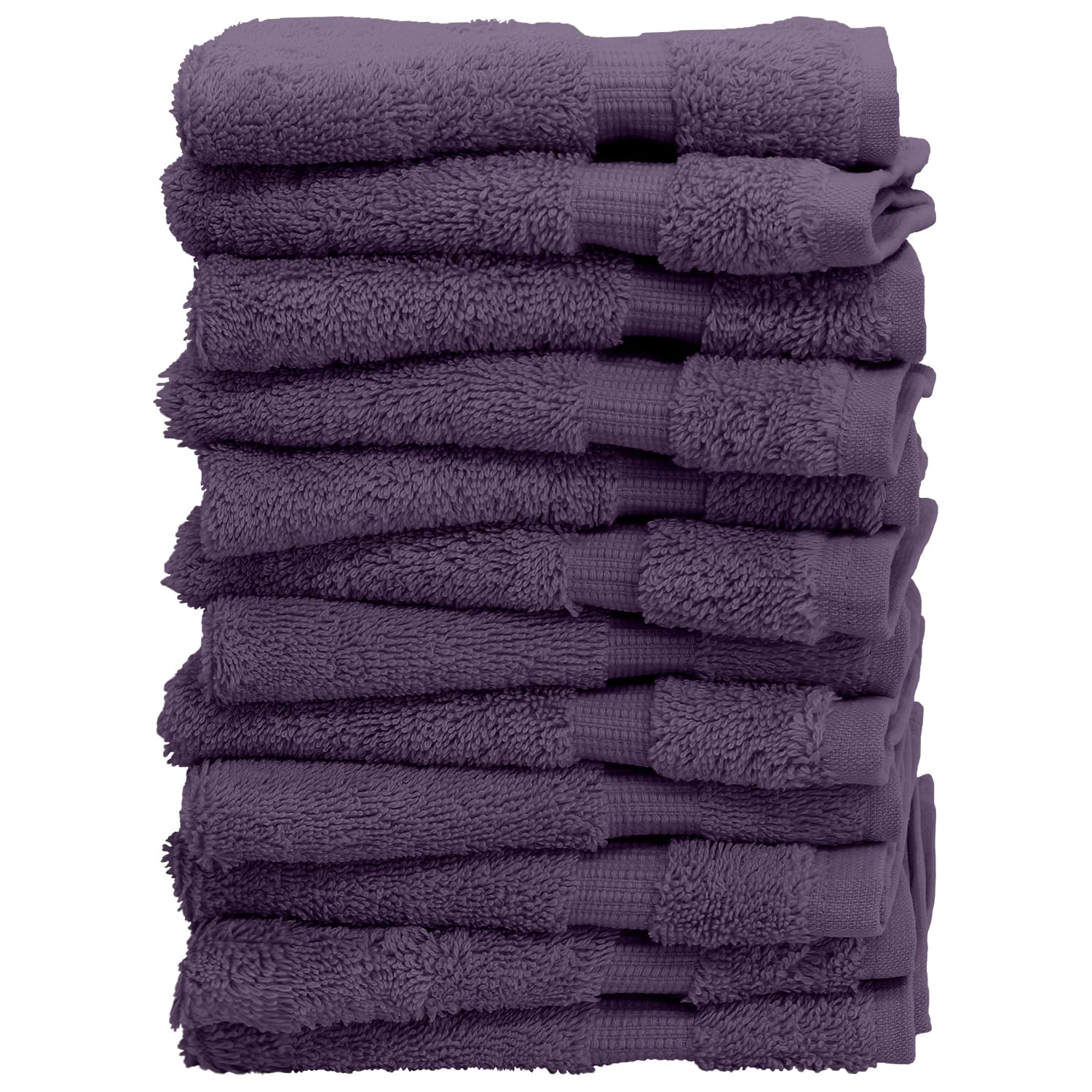 Premium 100% Turkish Cotton 700 GSM Luxury Bath Towel Set - Ultra Absorbent, Eco-Friendly, Soft & Durable - Perfect for Spa, Hotel, Gym & Home Use (Plum, 12-Piece Wash Cloth Set)