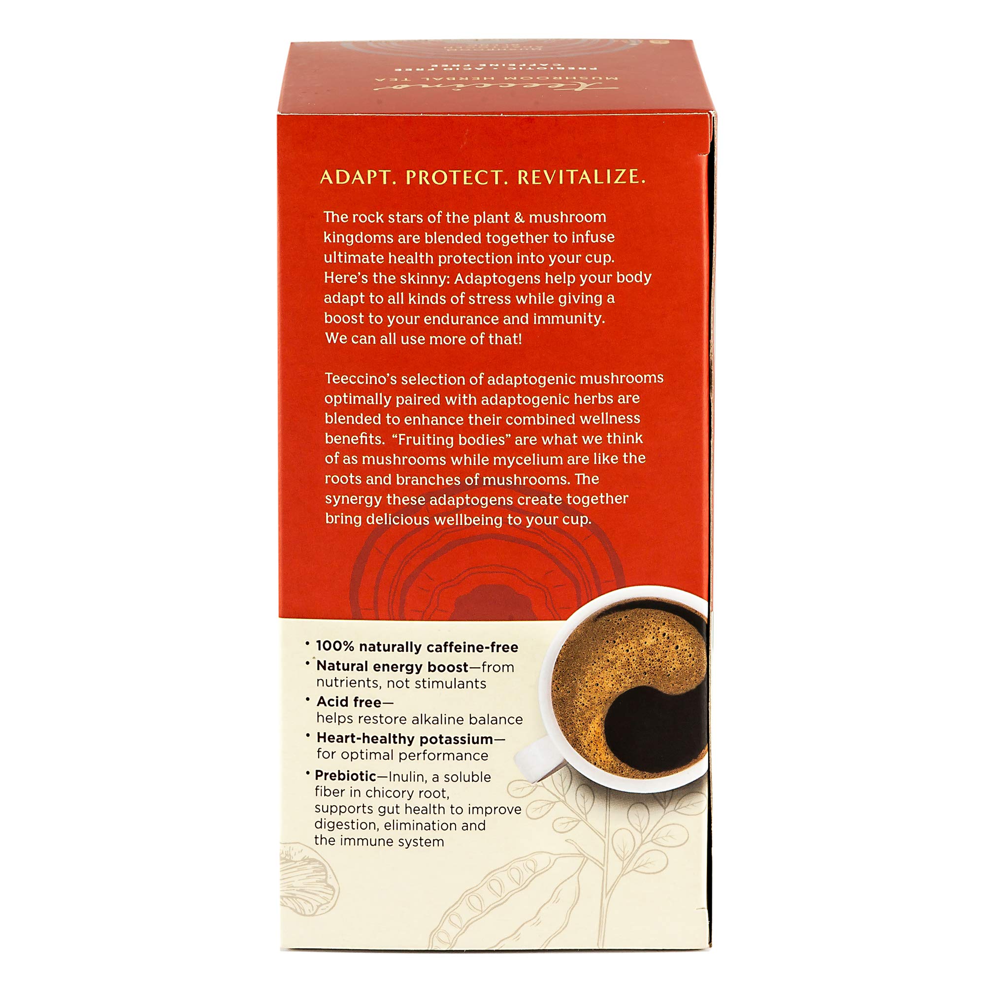 Organic Cordyceps Schisandra Herbal Tea - Cinnamon Berry Flavor, Caffeine-Free Adaptogenic Mushroom Tea with 3x More Herbs, Naturally Sweet, Gluten-Free, Prebiotic - 25 Tea Bags for Relaxation & Immune Support