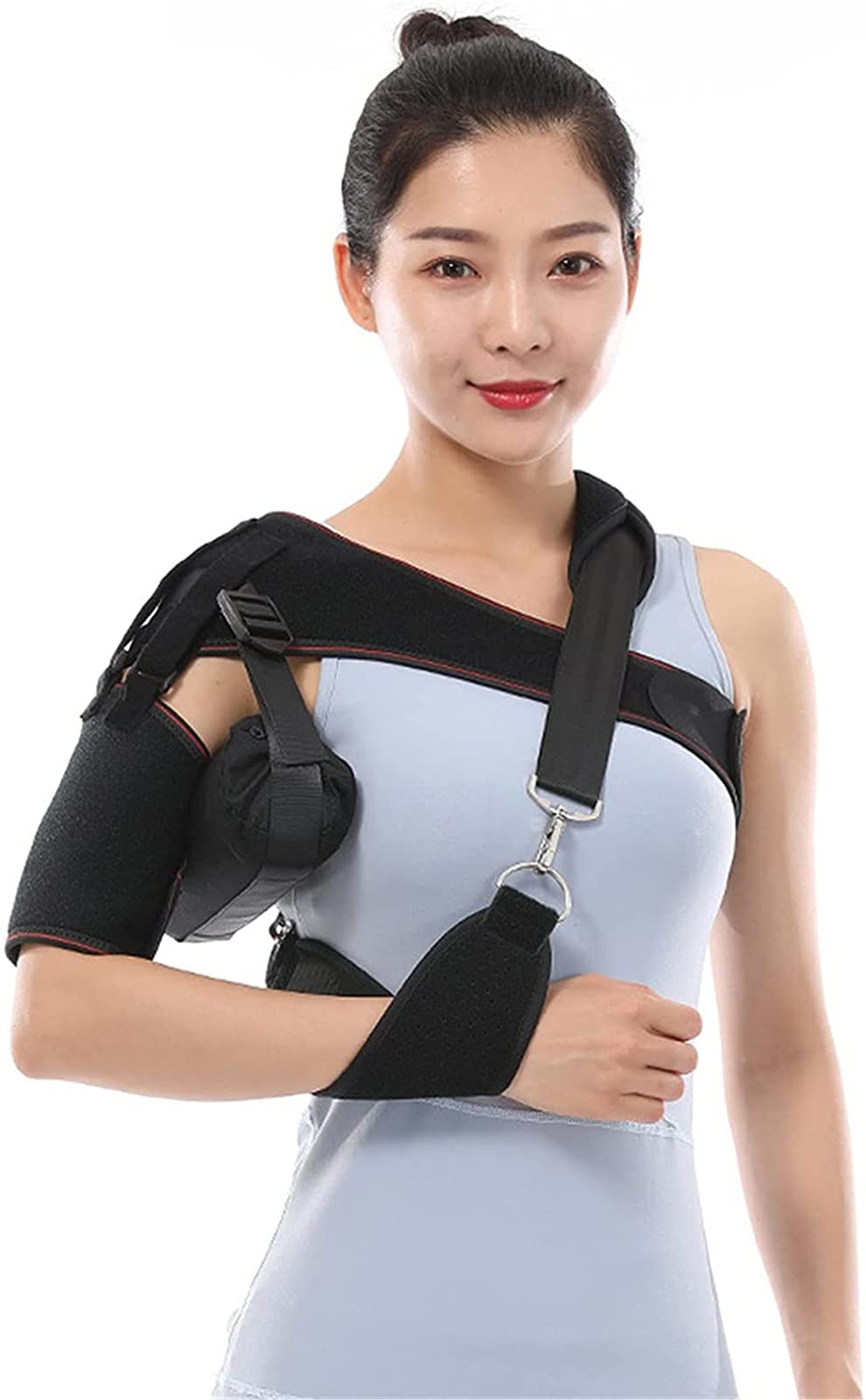 **TJZ Arm Sling & Shoulder Brace for Dislocated Shoulder, Rotator Cuff Tear, AC Joint Pain Relief - Adjustable Arm Immobilizer Wrap for Men & Women (Left or Right Arm) - Ideal for Sports Injuries, Post-Surgery Recovery & Daily Support**