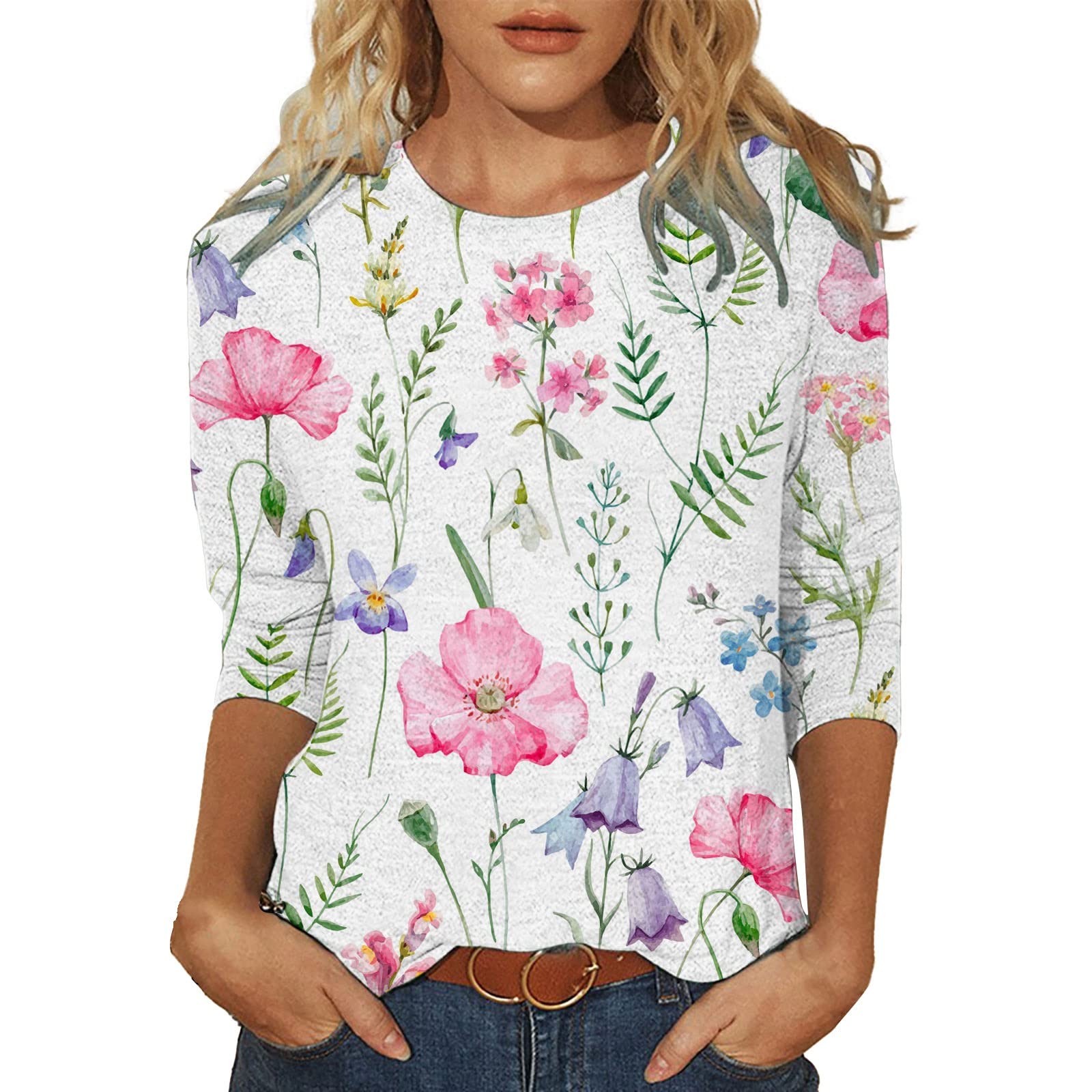 Vintage Trendy Women's Graphic Tees - Short Sleeve Crewneck Tunic Tops for Casual Wear | Loose Fit Comfortable Shirts for Everyday Outfits, Street Style & Summer Fashion