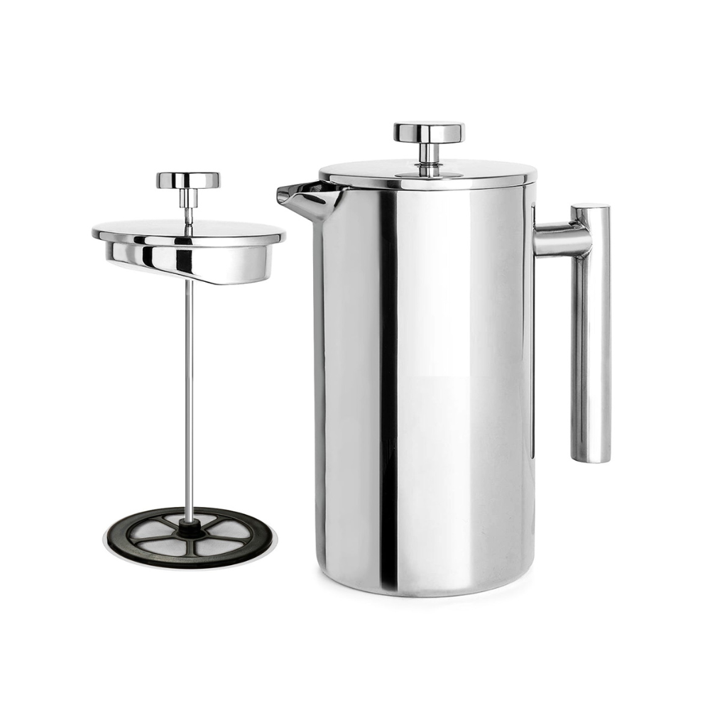 Premium Cuisinox French Press Coffee Maker - 800ml Stainless Steel, 4-Level Filtration - Perfect for Home, Office & Camping Brewing