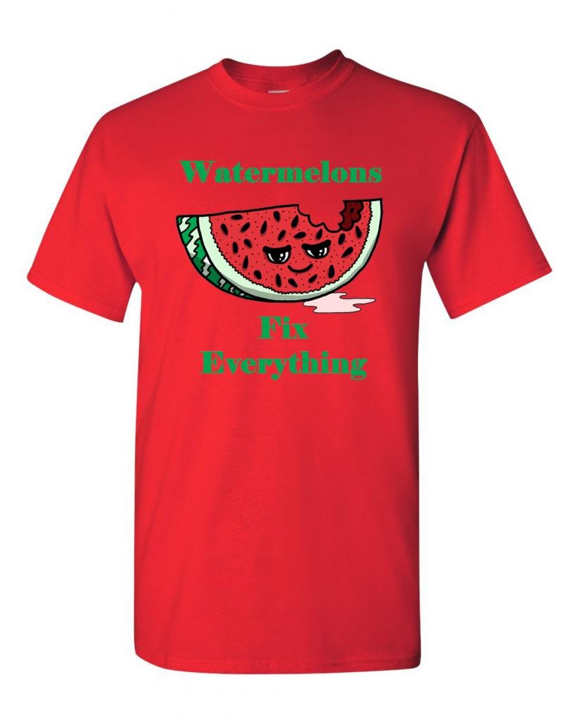 Watermelons Fix Everything Funny Adult T-Shirt - Cool Graphic Tee for Casual Wear, Gifts & Summer Outfits