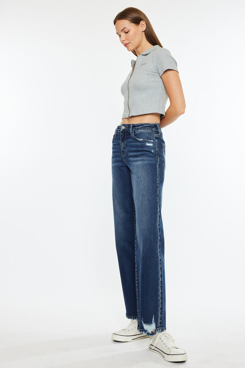 Dania Essentials High Rise Wide Leg Jeans for Women - Comfortable Stretch Denim Pants with Flared Fit | Perfect for Casual Outfits, Office Wear & Weekend Looks