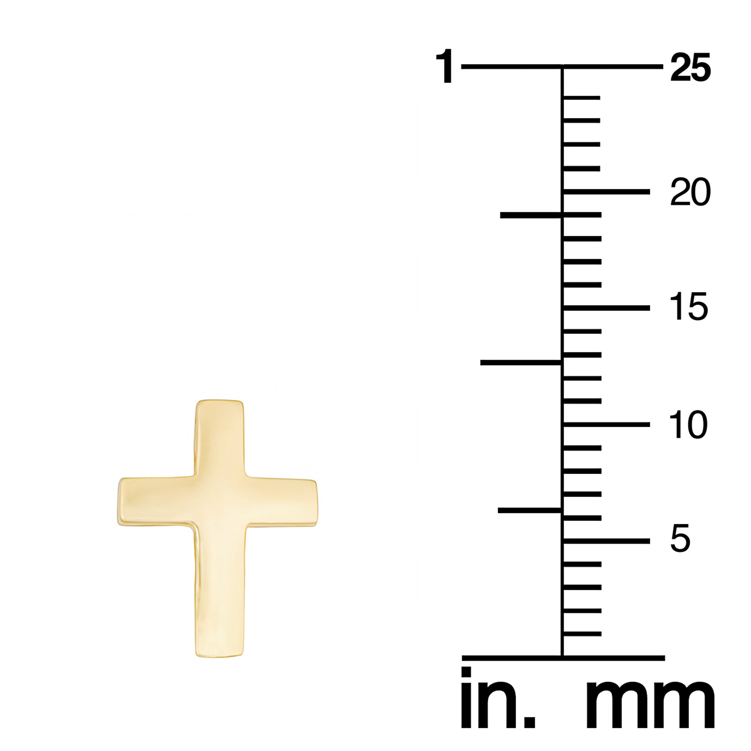 10K Yellow Gold High Polish Cross Post Earrings for Women - Hypoallergenic Religious Jewelry Gift for Church, Wedding & Everyday Wear - Kooljewelry