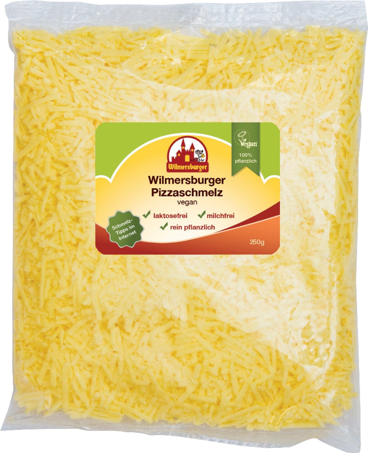 Wilmersburger Vegan Pizza Cheese - 1000g | Dairy-Free, Melts Perfectly for Pizzas, Pasta & Casseroles | Plant-Based Cheese Alternative for Cooking & Baking