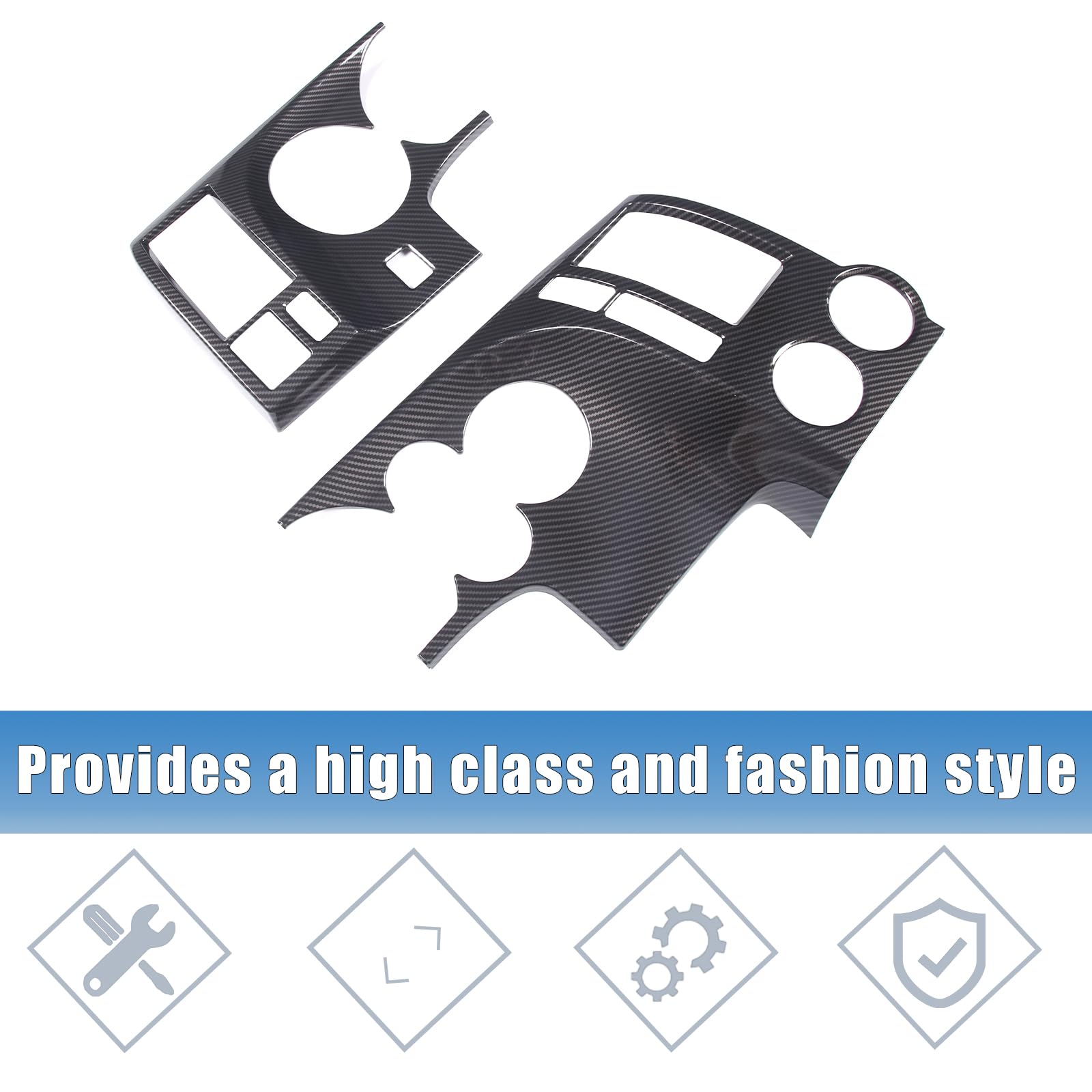 HAPPYHORSE Carbon Fiber Dashboard Cover for Toyota Tundra 2007-2013 & Sequoia 2007-2021 - Interior Trim Protection & Decorative Upgrade - Perfect for Off-Roading & Daily Driving