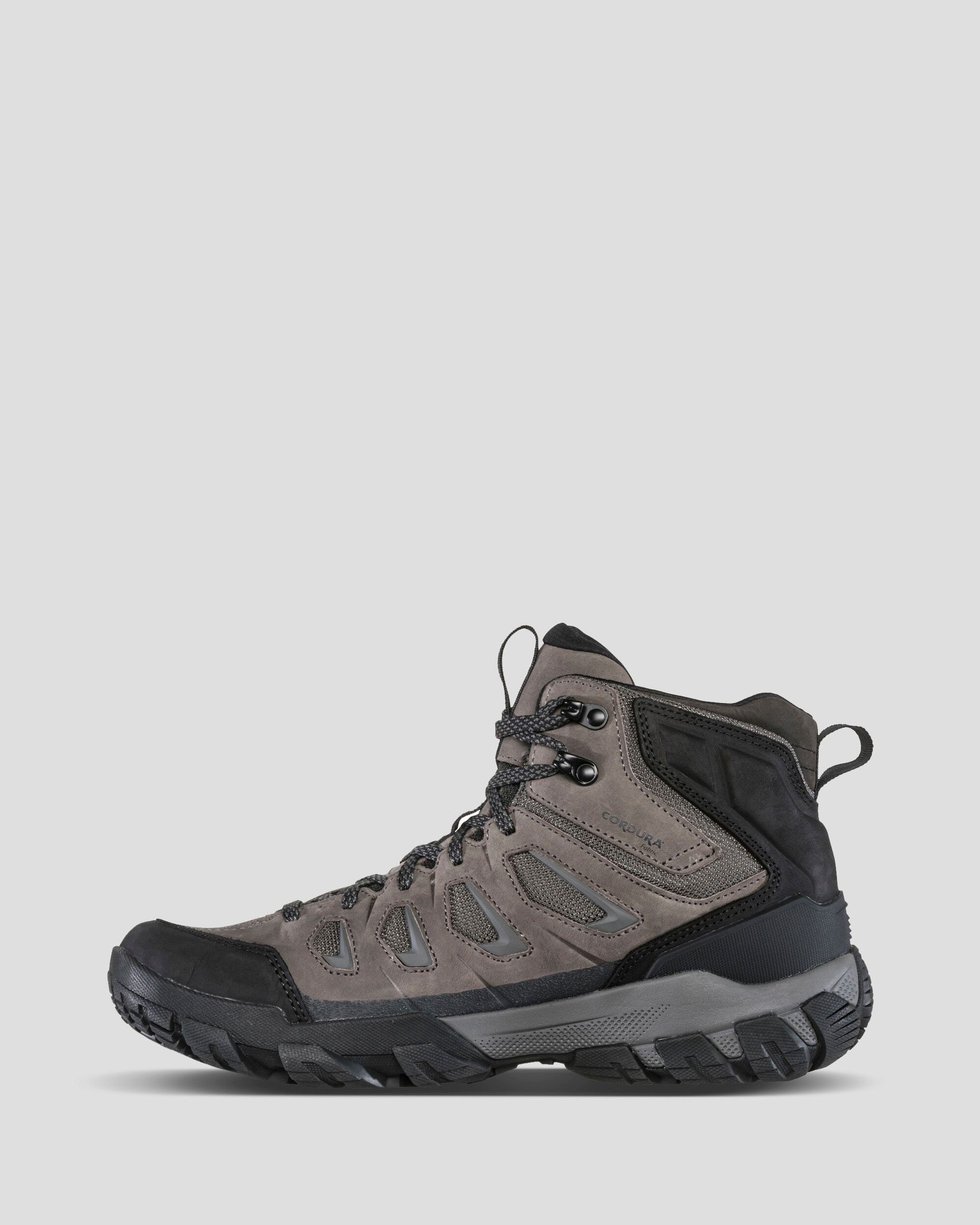 Men's Oboz Sawtooth X Mid B Dry Wide Waterproof Hiking Boots - Charcoal Color for Outdoor Adventures & Mountain Trekking