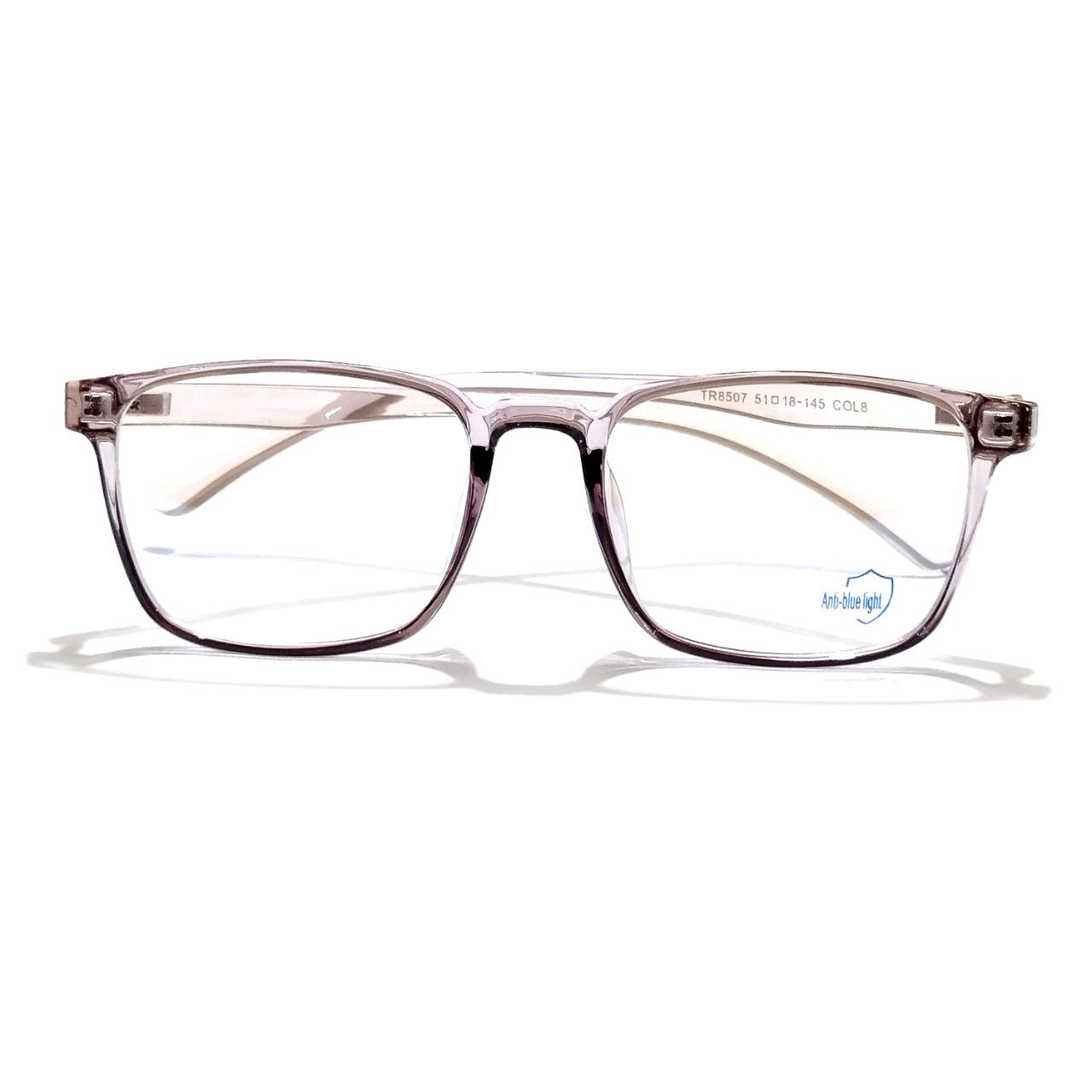 Anti Blue Light Glasses for Men & Women - Transparent Purple Frame (M8507 C8) - Reduce Eye Strain for Computer, Gaming & Phone Use