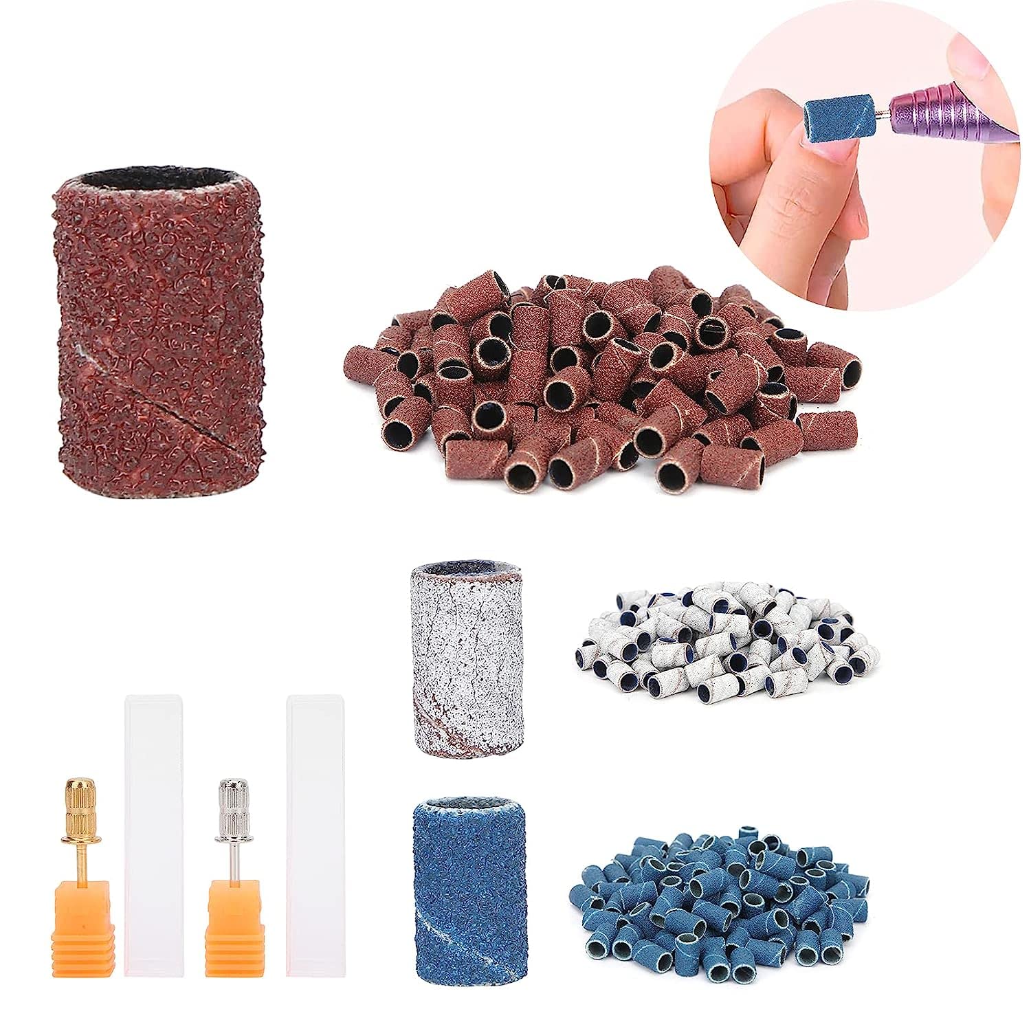 Premium Set of 2 Pedicure Sanding Bands - Professional Nail Drill Files for Smooth Nails & Cuticles Removal - Perfect for At-Home Manicures & Salon Nail Care