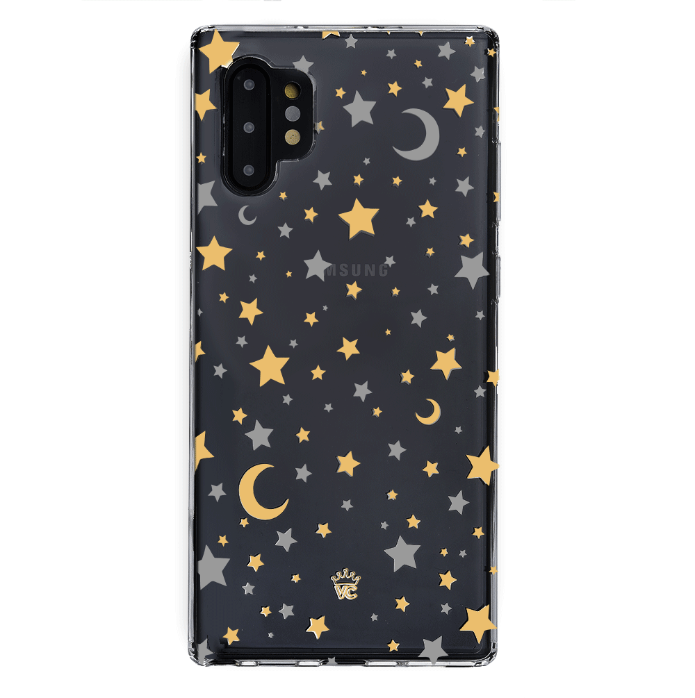 Starry Night Clear Samsung Phone Case - Protective Slim Fit Cover for Galaxy S21/S22/S23 - Perfect for Everyday Use & Gifts