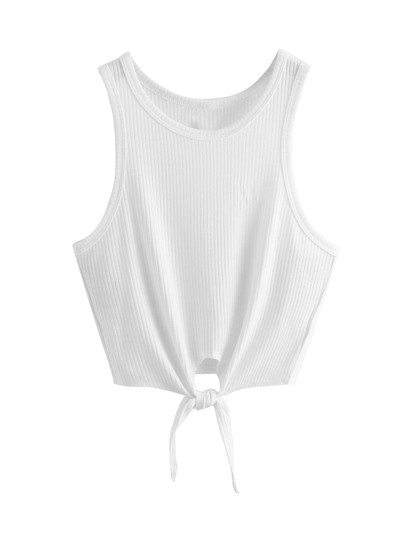 SweatyRocks Women's Ribbed Crop Top Vest - Sexy Summer Tank Top for Gym, Yoga, Beach & Casual Wear
