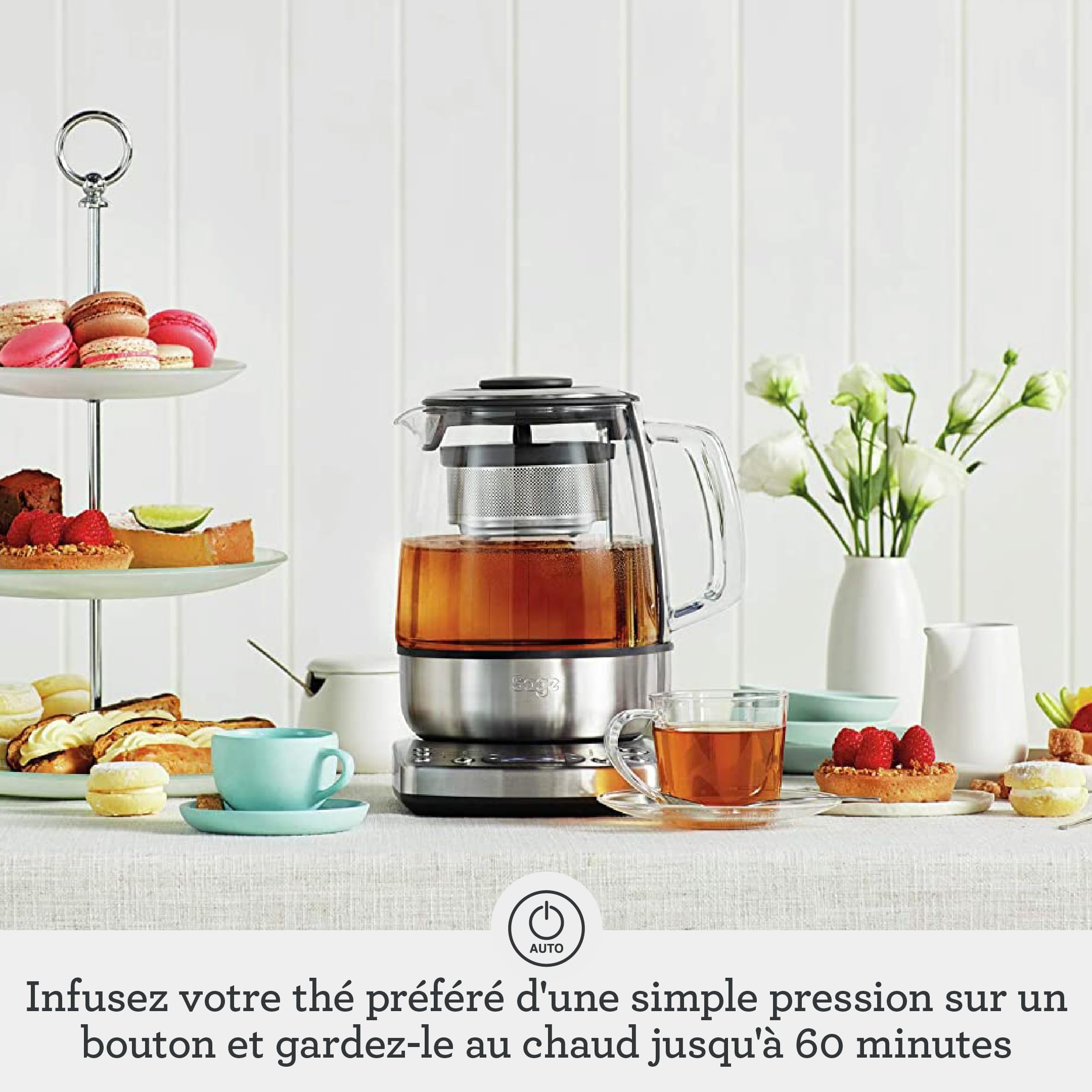 Sage - The Tea Maker - Stainless Steel Brushed Teapot for Loose Leaf & Herbal Tea | Perfect for Home, Office & Tea Ceremonies