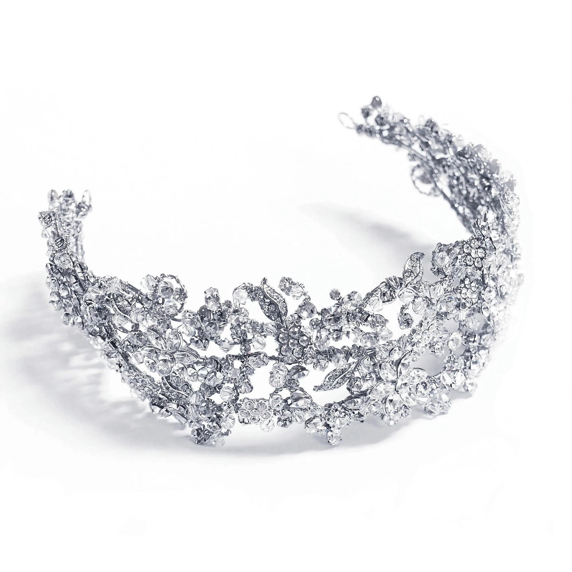 Luxury Crystal Bridal Headpiece with Jade Accents – Elegant Wedding Hair Accessory for Brides, Prom, and Special Occasions