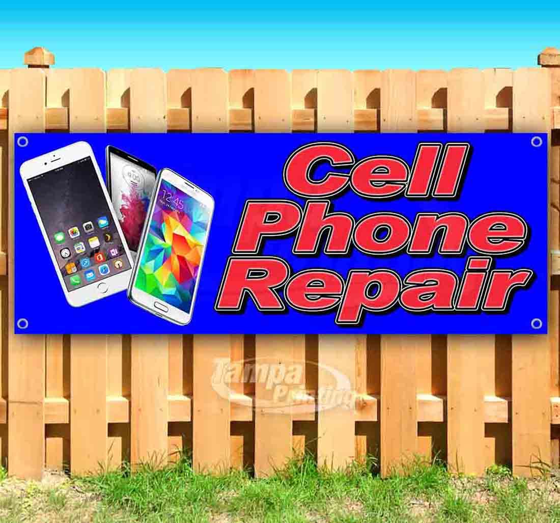 13 oz Heavy-Duty Vinyl Cell Phone Repair Banner with Metal Grommets - Durable Non-Fabric Sign for Phone Repair Shops, Retail Stores & Trade Shows