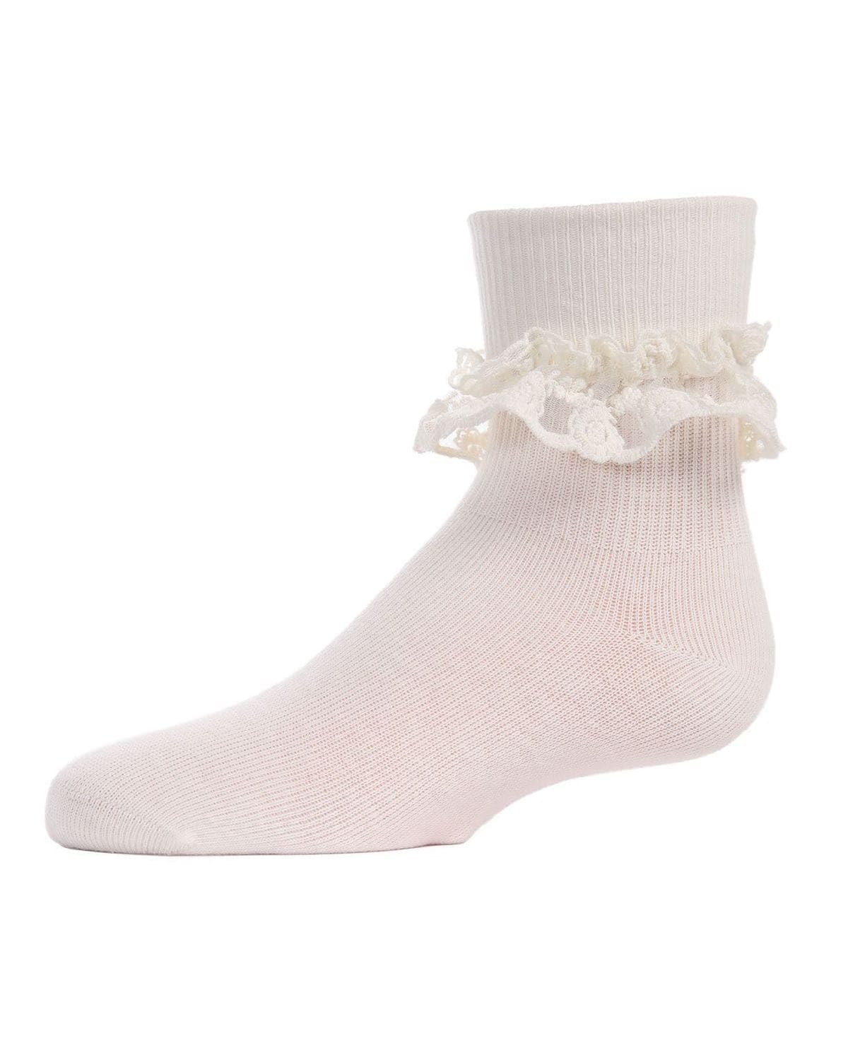 MeMoi Girls' Layered Lace Cotton Blend Anklet Socks - Cute & Comfortable Socks for School, Dance, or Everyday Wear