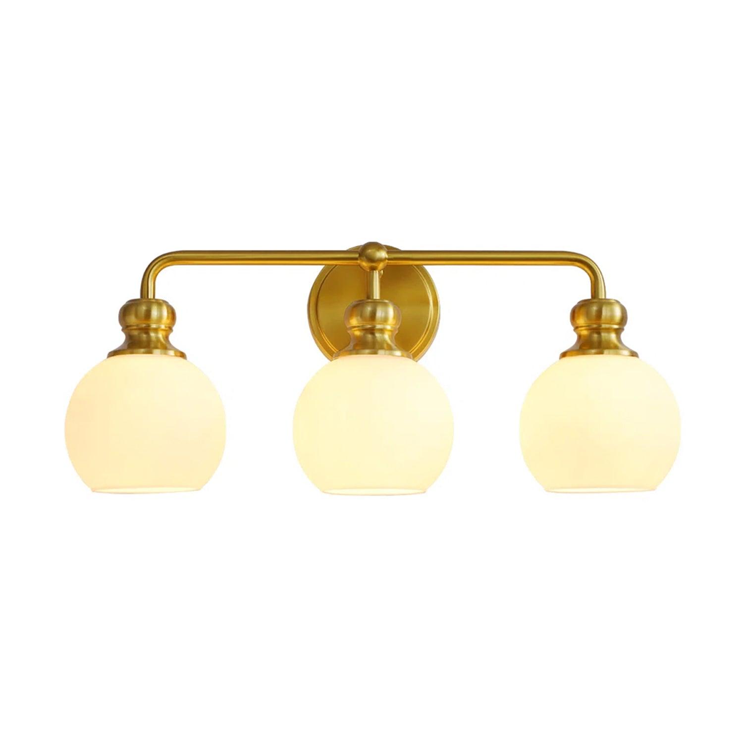 Modern Frosted Glass 3-Light Bathroom Vanity Light in Irvine Gold - Perfect for Master Bath, Powder Room, and Contemporary Home Decor