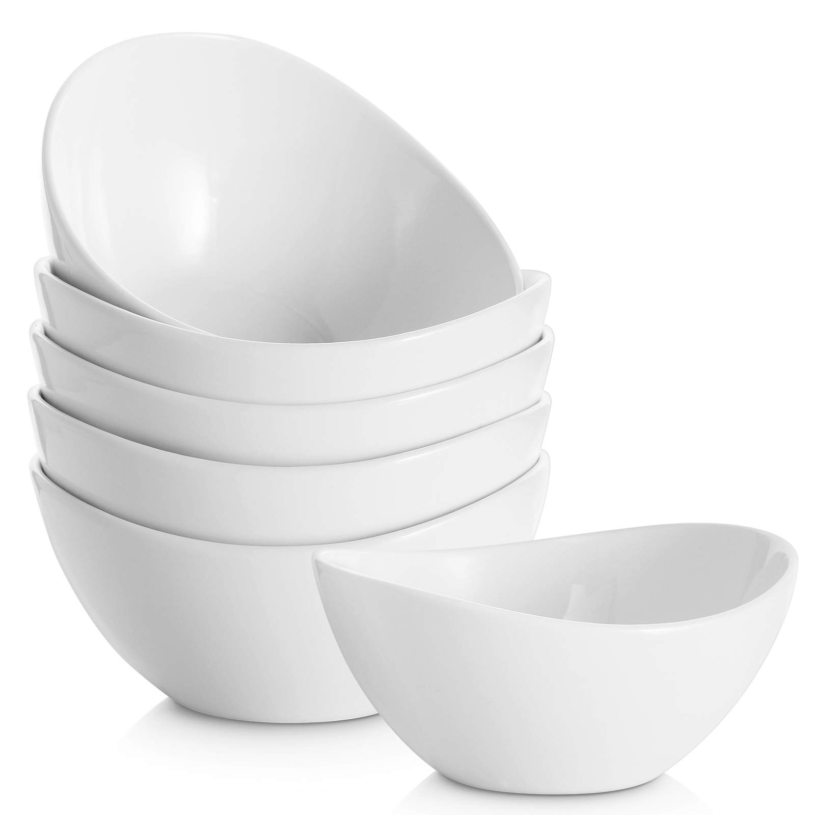 6-Pack White Porcelain Serving Bowls - 10 oz Small Dessert Dishes for Ice Cream, Snacks, Appetizers & Candy | Durable Ceramic Bowls, Dishwasher Safe | Perfect for Parties, Restaurants & Home Entertaining