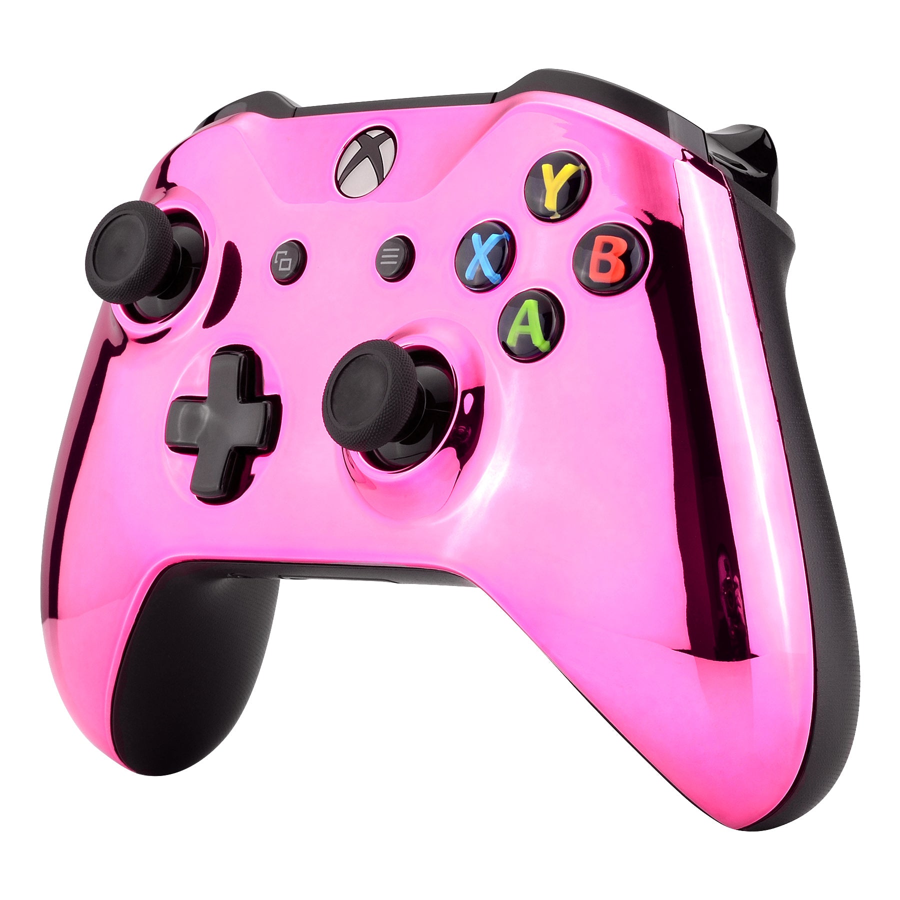 eXtremeRate Chrome Pink Front Housing Shell Faceplate for Xbox One S & Xbox One X Controller (Model 1708) - Custom Replacement Cover for Enhanced Gaming Experience - Perfect for Gaming Enthusiasts & Streamers